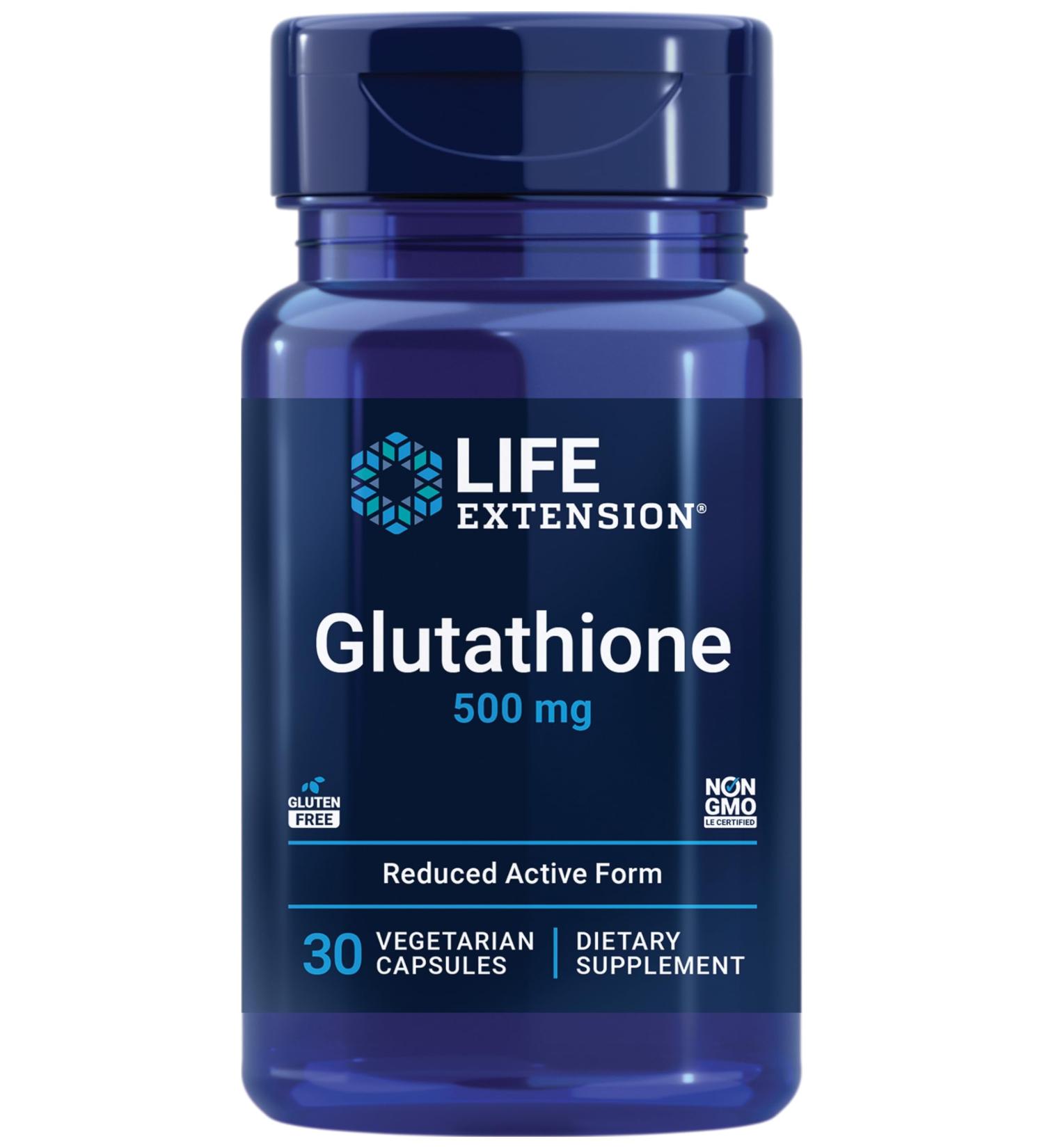Buy Life Extension Glutathione 500 mg Capsules | Antioxidant Supplement for Oxidative Stress | Gluten-Free Non-GMO Vegetarian | 60 Count - Buy Online on GoSupps.com