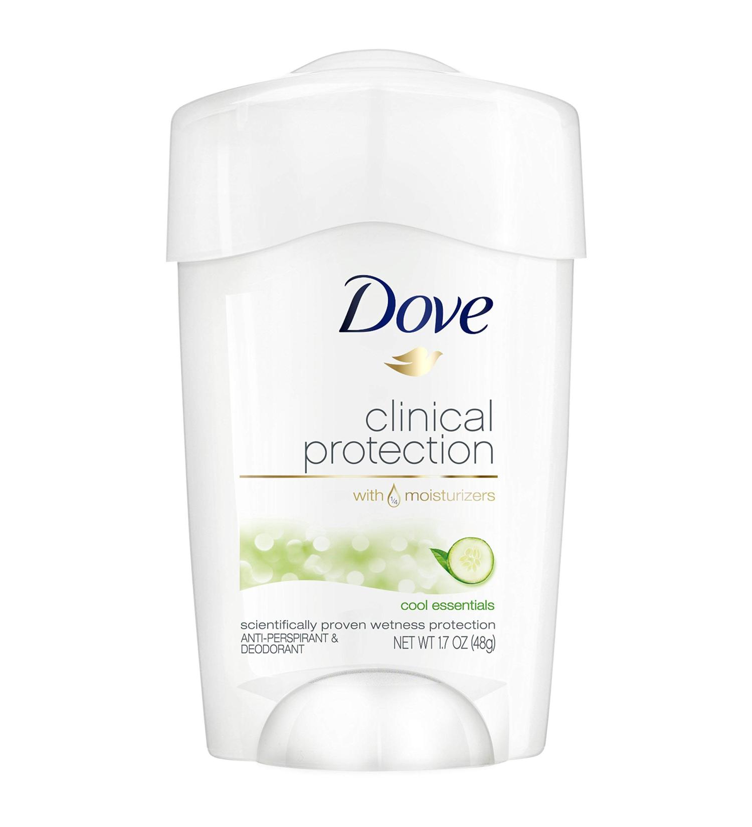 Dove Clinical Protection Anti-Perspirant Deodorant Cool Essentials 1.70 Ounce (Pack of 24) Cucumber and Green Tea 1.71 Ounce (Pack of 24)