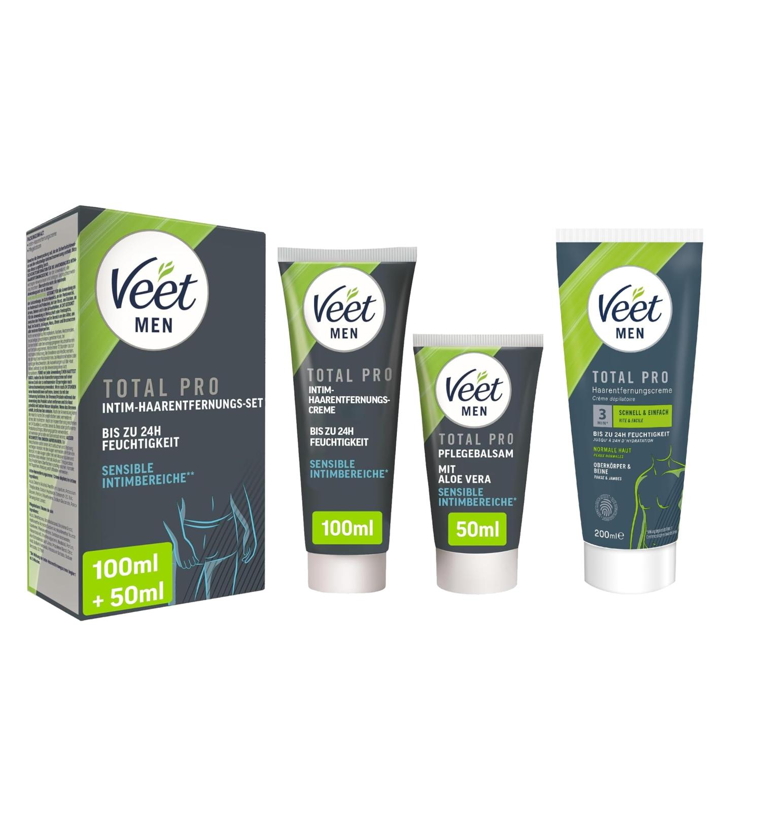 Veet Intim Hair Removal Set for Sensitive Areas | Intimate Cream & Men's Power Effect | 100ml & 200ml - Buy Online on GoSupps.com