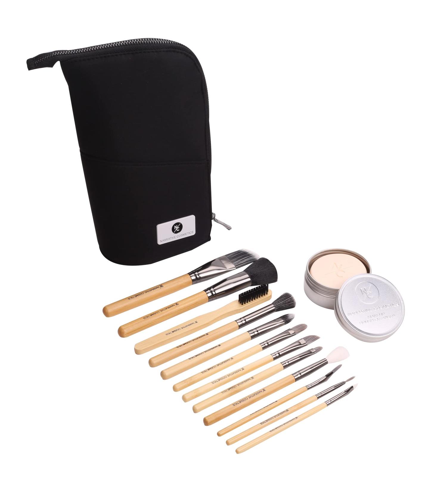 Essential SFX Makeup Brush Kit - 12 Piece Professional Set for Special Effects Makeup - Includes Vanilla Fragrance Brush Soap & Standing Bag - Ideal for Film Theater & Halloween - Buy Online on GoSupps.com
