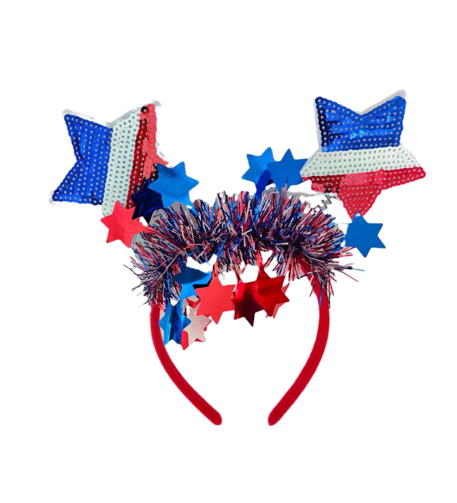 Outyua 4th of July Red White and Blue Patriotic Star Headband American Flag Hairband USA Independence Day Hair Outfits Hair Accessories for Women Girls - Buy Online on GoSupps.com