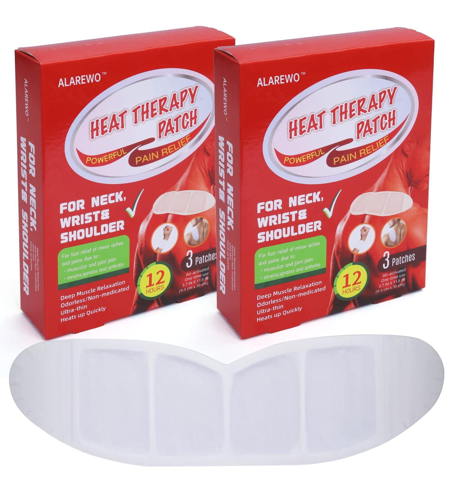 AlAREWO Portable Heat Therapy Patches - Pain Relief for Neck, Shoulder, Back, Abdomen - Non-Medicated Heating Wraps - M/L Heating Pads 6 Pack - Buy Online on GoSupps.com