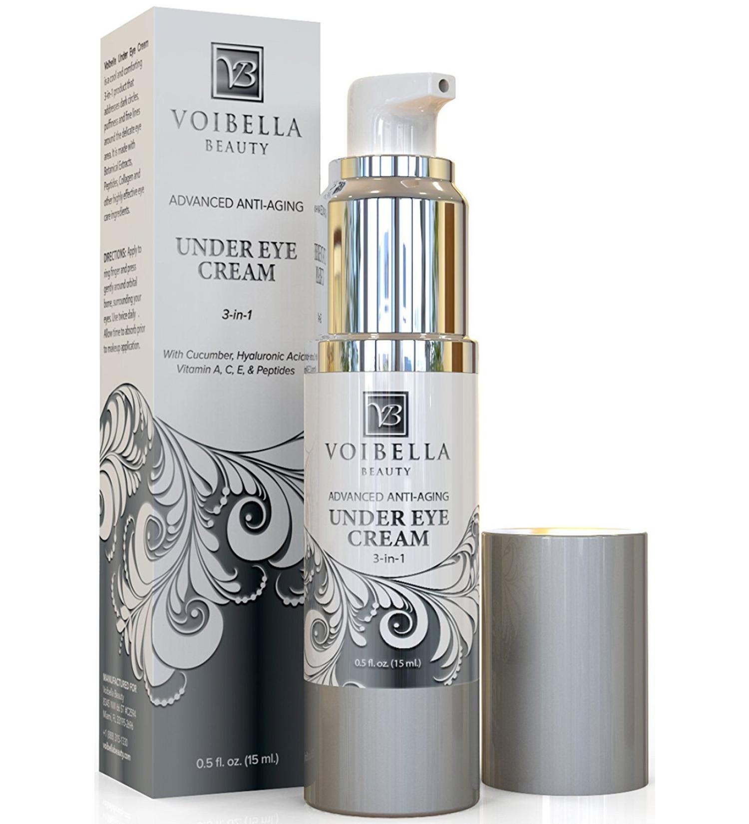 Anti-Aging Under Eye Cream: 3-in-1 Treatment for Dark Circles, Puffy Eyes, Bags & Wrinkles - Firming, Moisturizing & Hydrating with Cucumber, Collagen, Hyaluronic Acid, Retinol & Vitamin E - Buy Online on GoSupps.com
