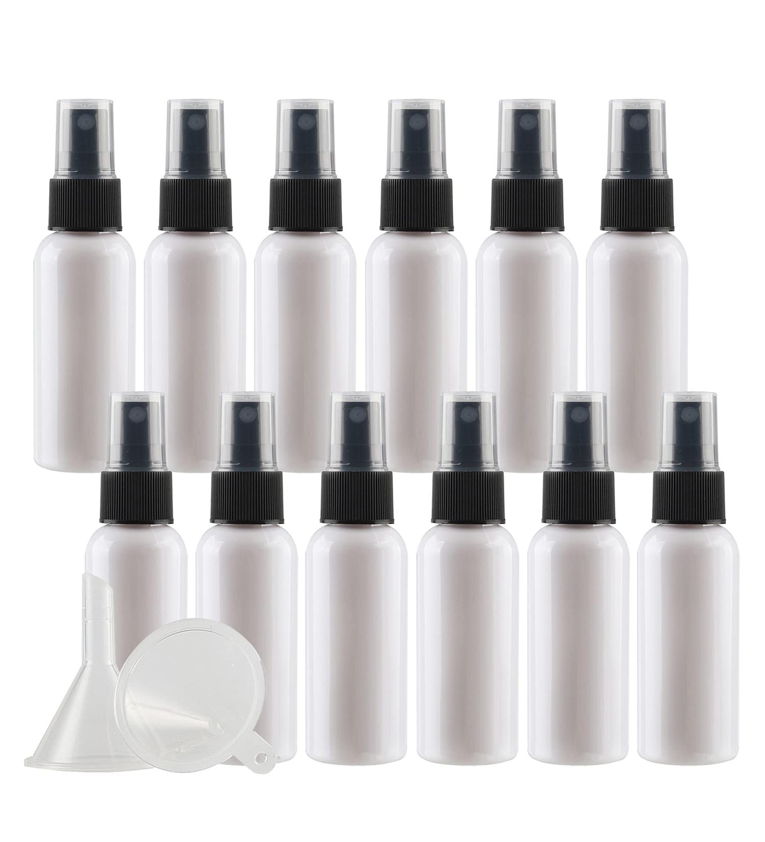 TIANZD 24 Pieces Empty 50 ml White PET Plastic Fine Mist Pump Spray Bottles with Black Top Portable Sprayer for Perfume Water Cosmetic Travel Containers Refillable 2x Funnel - Buy Online on GoSupps.com