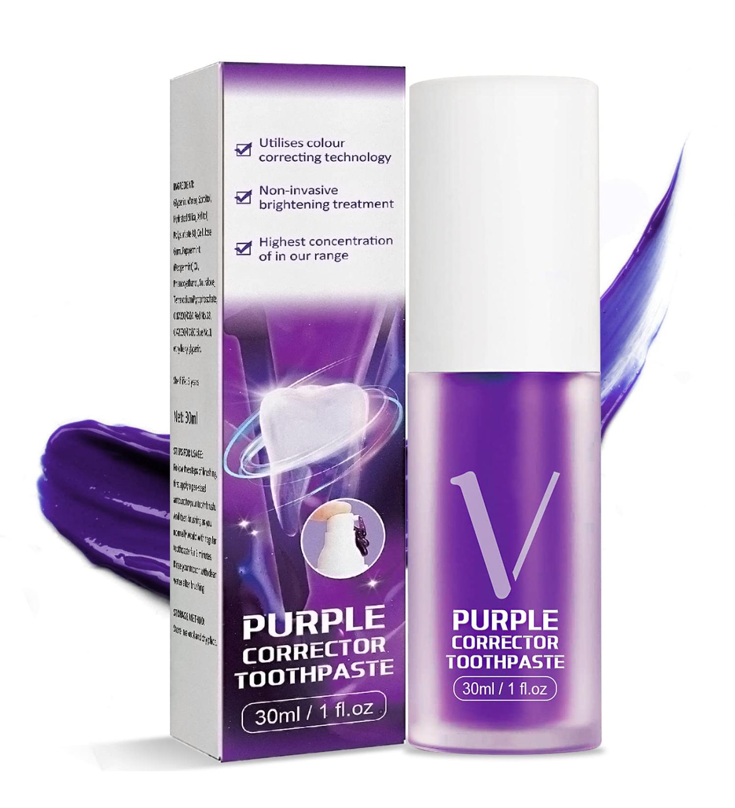 Purple Teeth Whitening Foam - Tooth Stain Removal & Whitening Booster (30ml) - Buy Online on GoSupps.com
