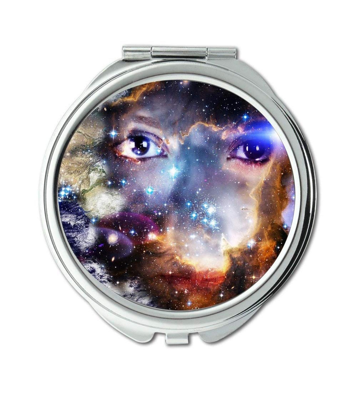 YENDOSTEEN Mirror earth round makeup mirror Galaxy Universe Earth Star Eyes Space Cosmos makeup mirrors pocket mirror portable mirror - Buy Online on GoSupps.com
