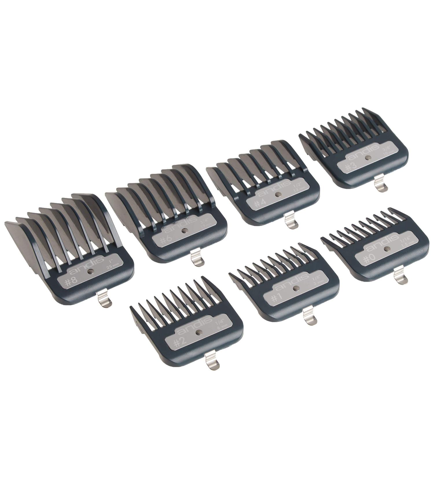 Andis Master Series Premium Metal Clipper Attachment Comb Set - 7 Piece Black Count - Buy Online on GoSupps.com