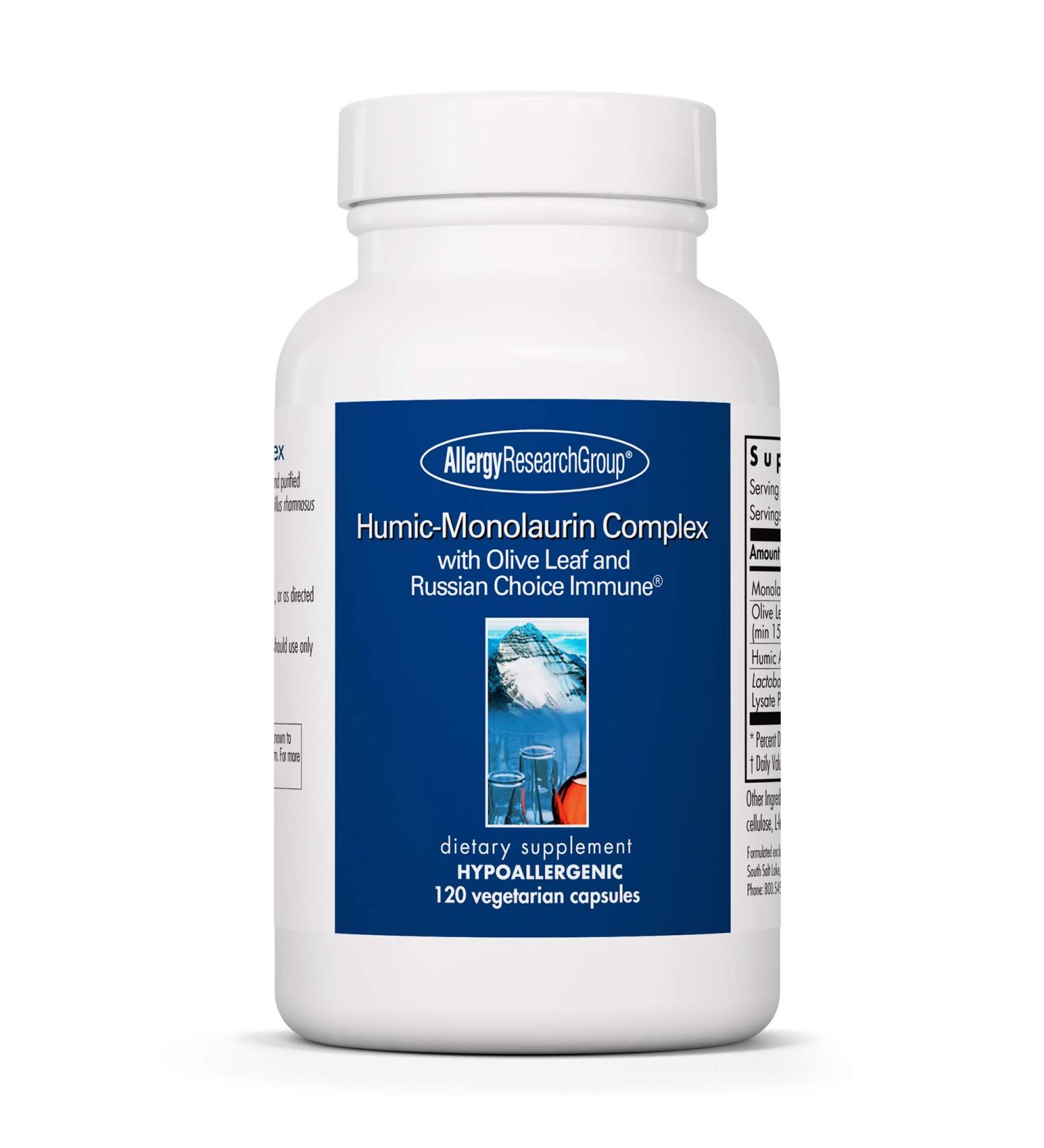 Buy Allergy Research Group Humic-Monolaurin Complex - 120 Vegetarian Capsules for Immune Support - Buy Online on GoSupps.com