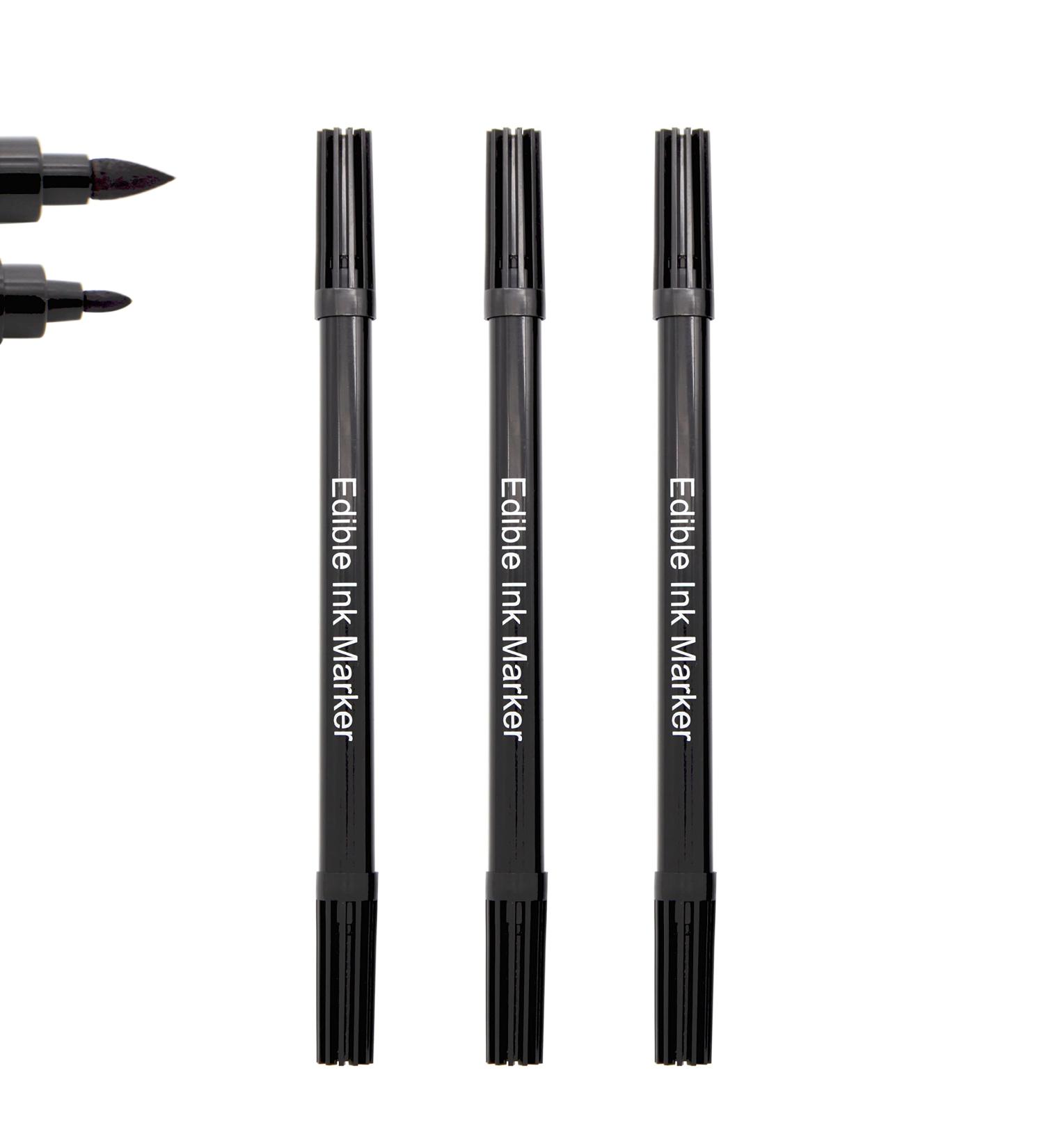 Food Coloring Pens 3PCS Black Edible Marker Gourmet Writers for Fondant Cakes & Cookies - Dual Tips Fine & Thick Tip - Buy Online on GoSupps.com