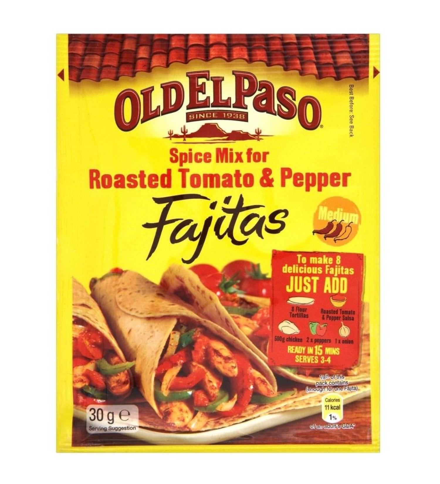 Old El Paso Old El Paso Fajita Spice Mix Tomato and Pepper Fajitas Arrosto (30g) (Pack of 6)