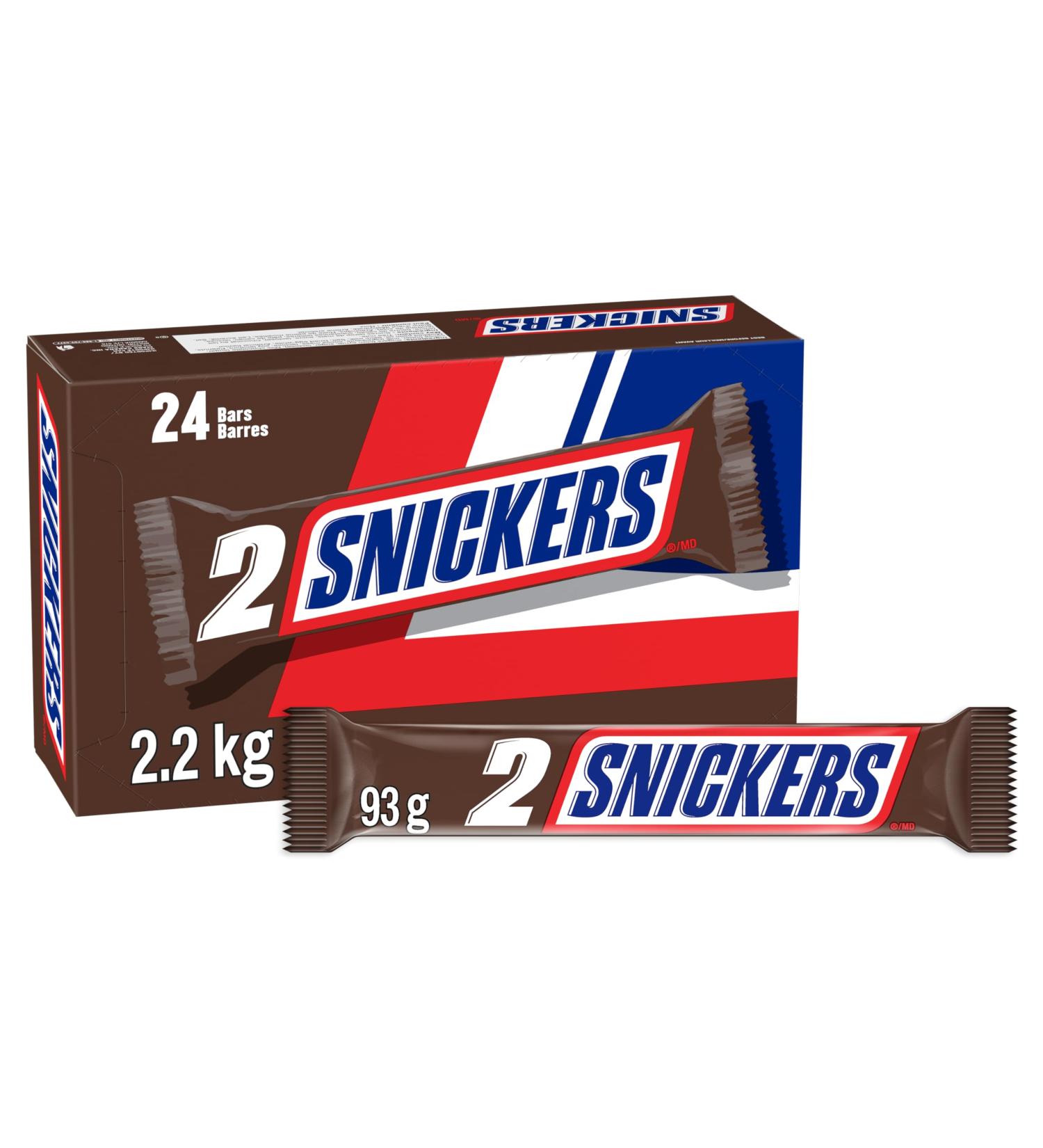 Snickers 2-Piece King Size Chocolate 93g 24-Count Chocolate 93 g (Pack of 24) - Buy Online on GoSupps.com