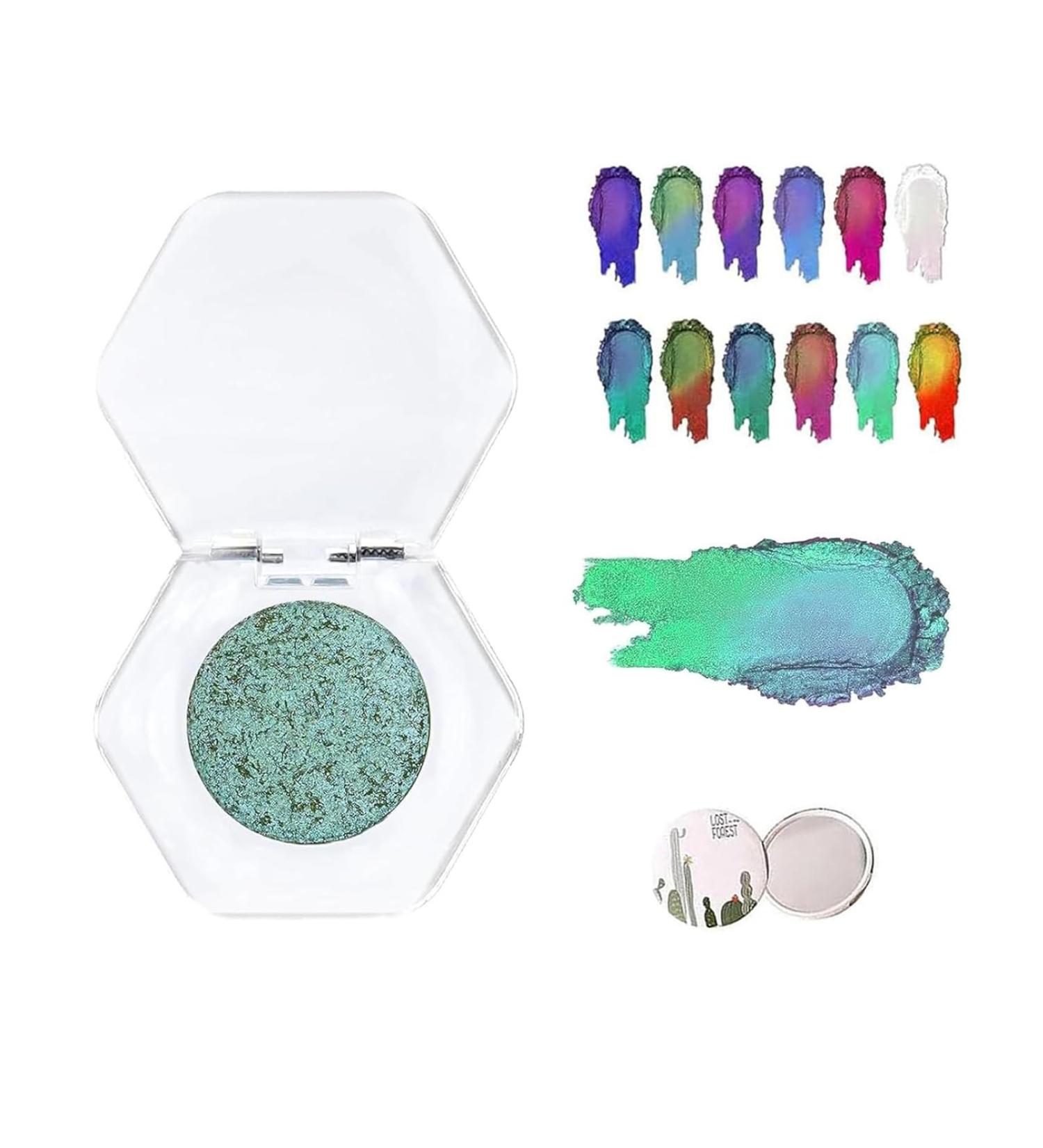 Adriana Nicole Cosmetics Eyeshadow Single Shadows Ethereal Single Color-Shifting Eyeshadow Eyeshadow With Exquisite Glitters Double Chrome Eye Shadow (08#) - Buy Online on GoSupps.com