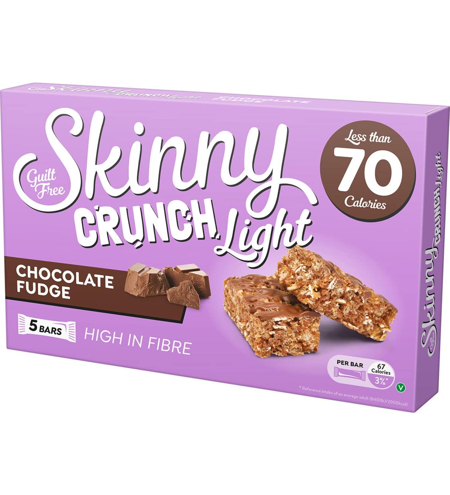 Skinny Crunch Light Chocolate Fudge 10 x 5 x 19g - Buy Online on GoSupps.com