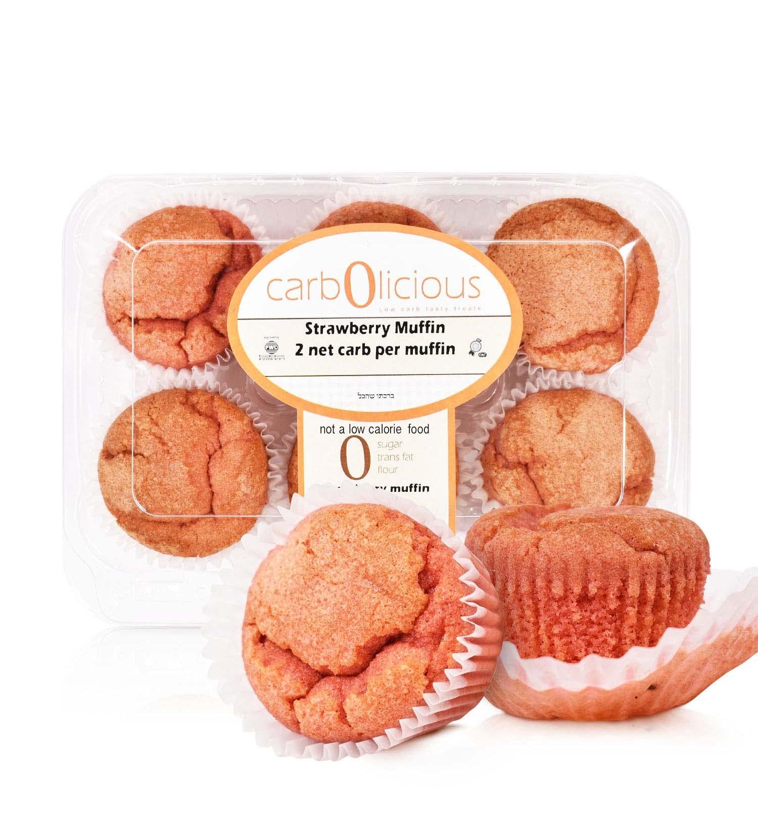 Carb-o-licious Low Carb Strawberry Muffins | 6-Pack | Keto Friendly | 2g Net Carbs | Sugar Free Almond Flour Snack | Delicious Low-Carb Diet Treat - Buy Online on GoSupps.com