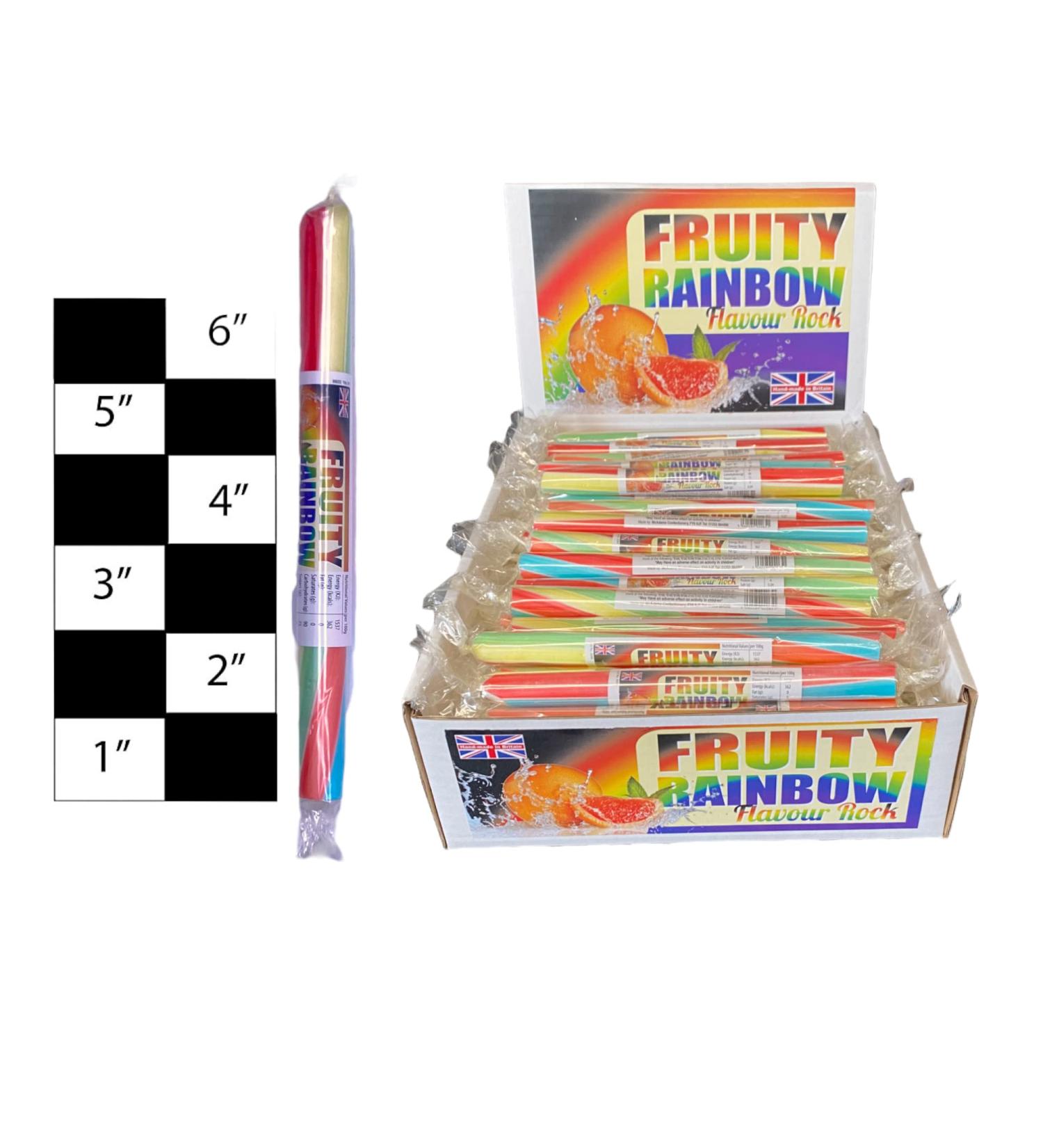 20 X Fruit Rainbow Rock Sticks Handmade Traditional Rainbow Classic Sweets Retro Seaside Gift Wholesale Confectionery - Buy Online on GoSupps.com