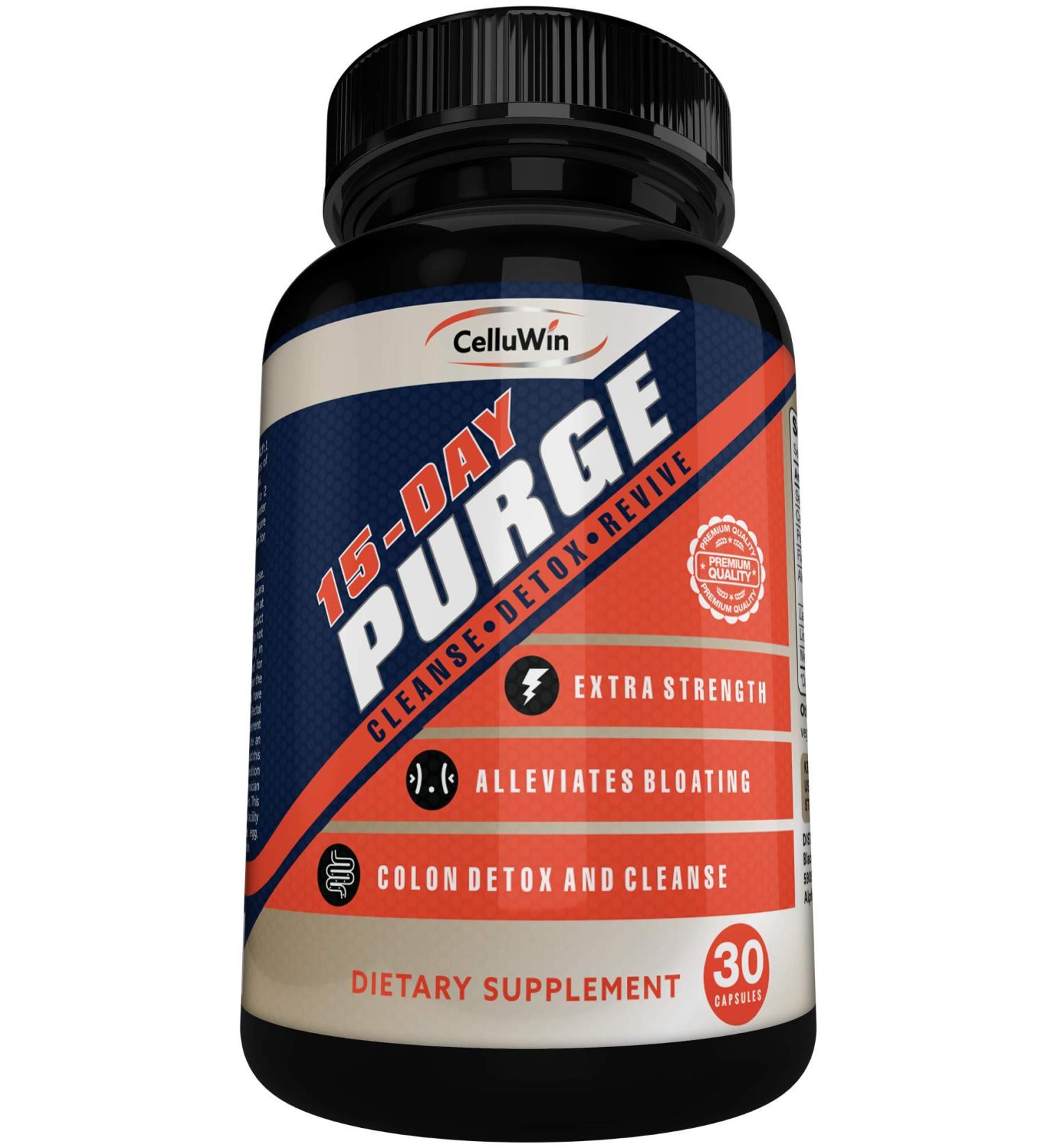 15-Day Purge Natural Colon Cleanse Detox Pills for Bloating & Constipation - 30 Capsules - Buy Online on GoSupps.com