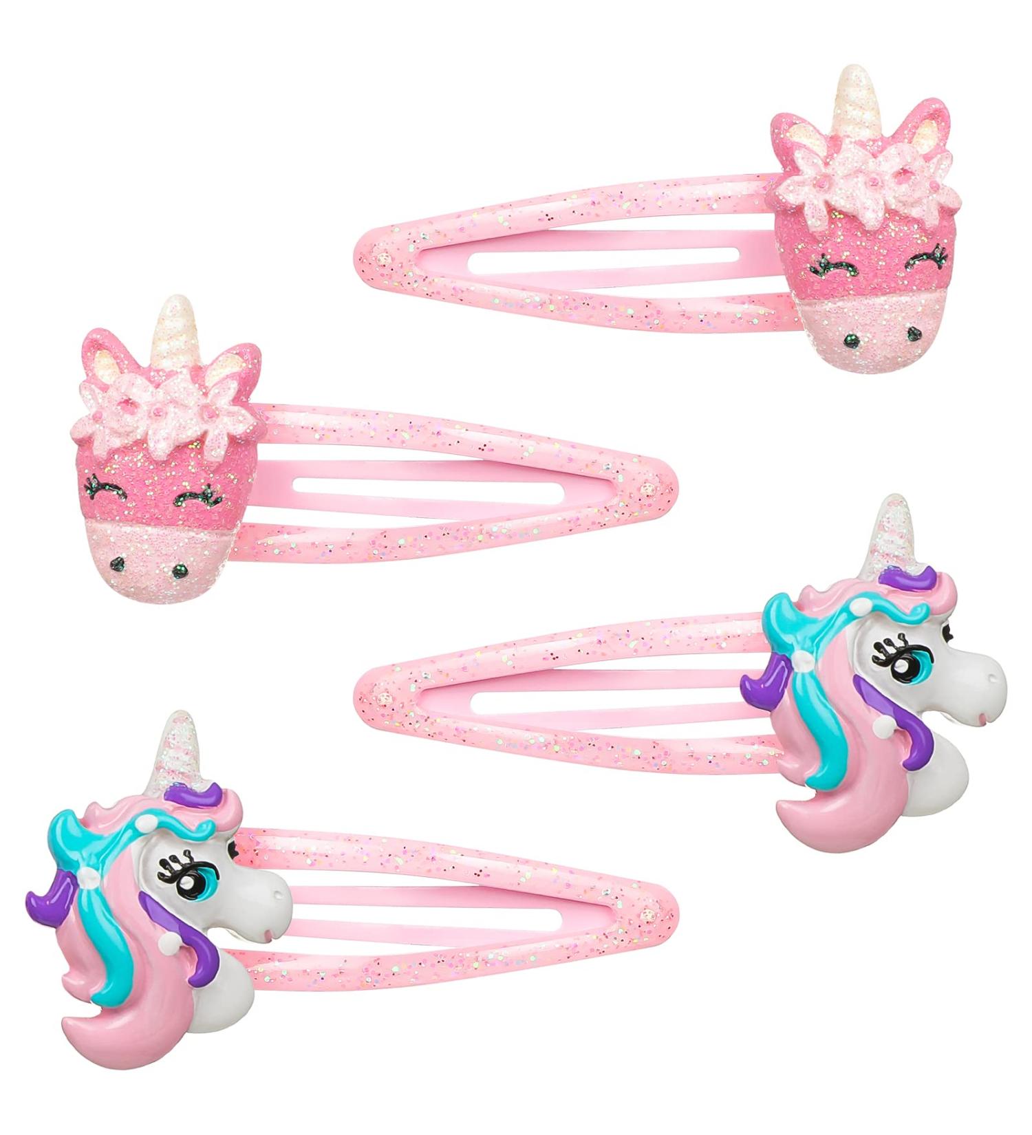 4 Pcs Unicorn Hair Clips for Girls - Cute Cartoon Hair Accessories for Kids - Buy Online on GoSupps.com