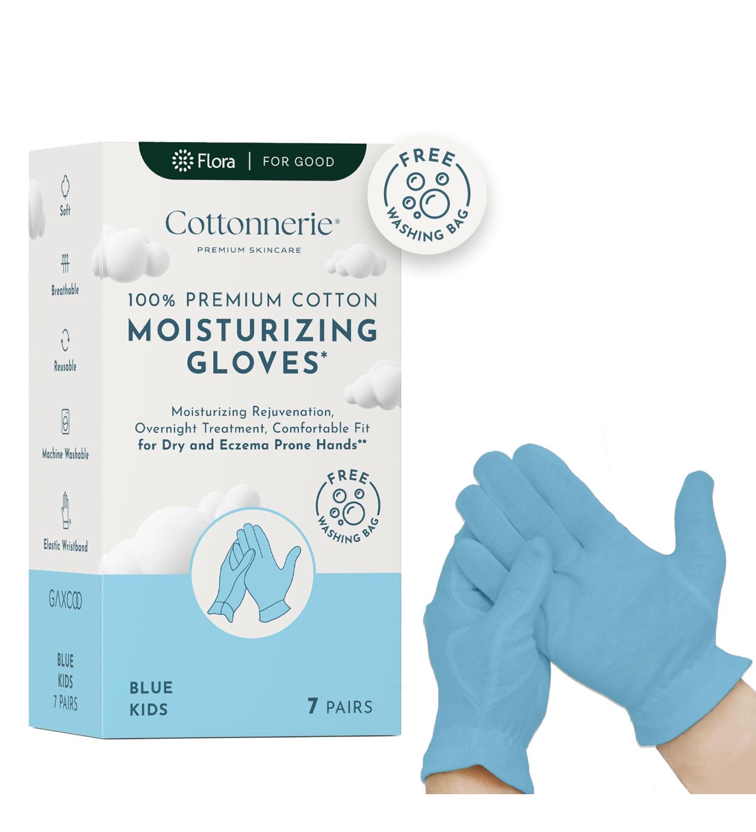 Gaxcoo Cottonnerie Kids Moisturizing Gloves - 7 Pairs of 100% Premium Cotton for Dry Hands & Eczema Treatment | Reusable Overnight Lotion Gloves for Boys & Girls Ages 2-5 - Buy Online on GoSupps.com
