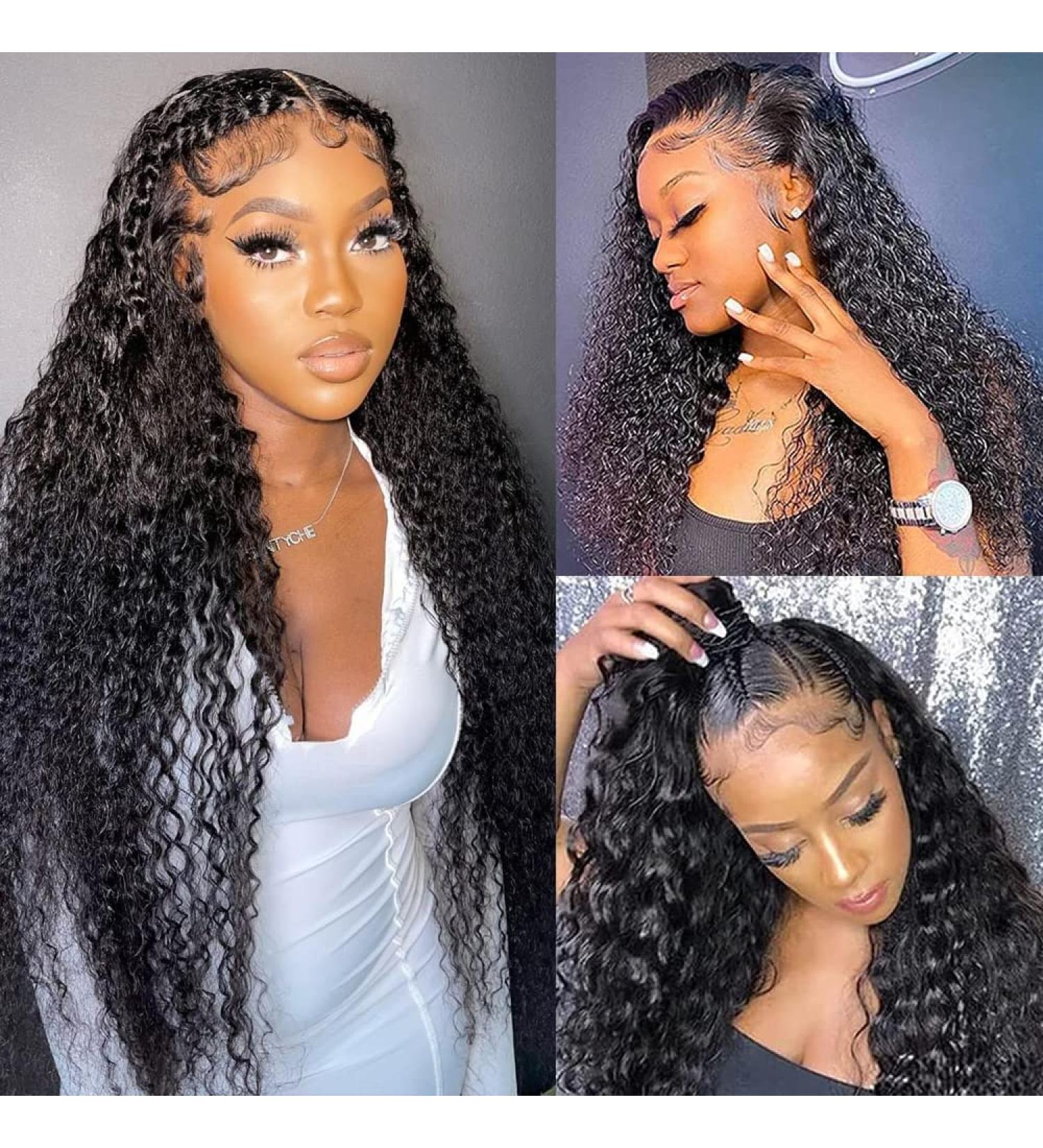 26 Inch Water Wave Human Hair Lace Front Wig for Black Women | HD Lace, Pre Plucked, Glueless, Wet and Wavy - Buy Online on GoSupps.com