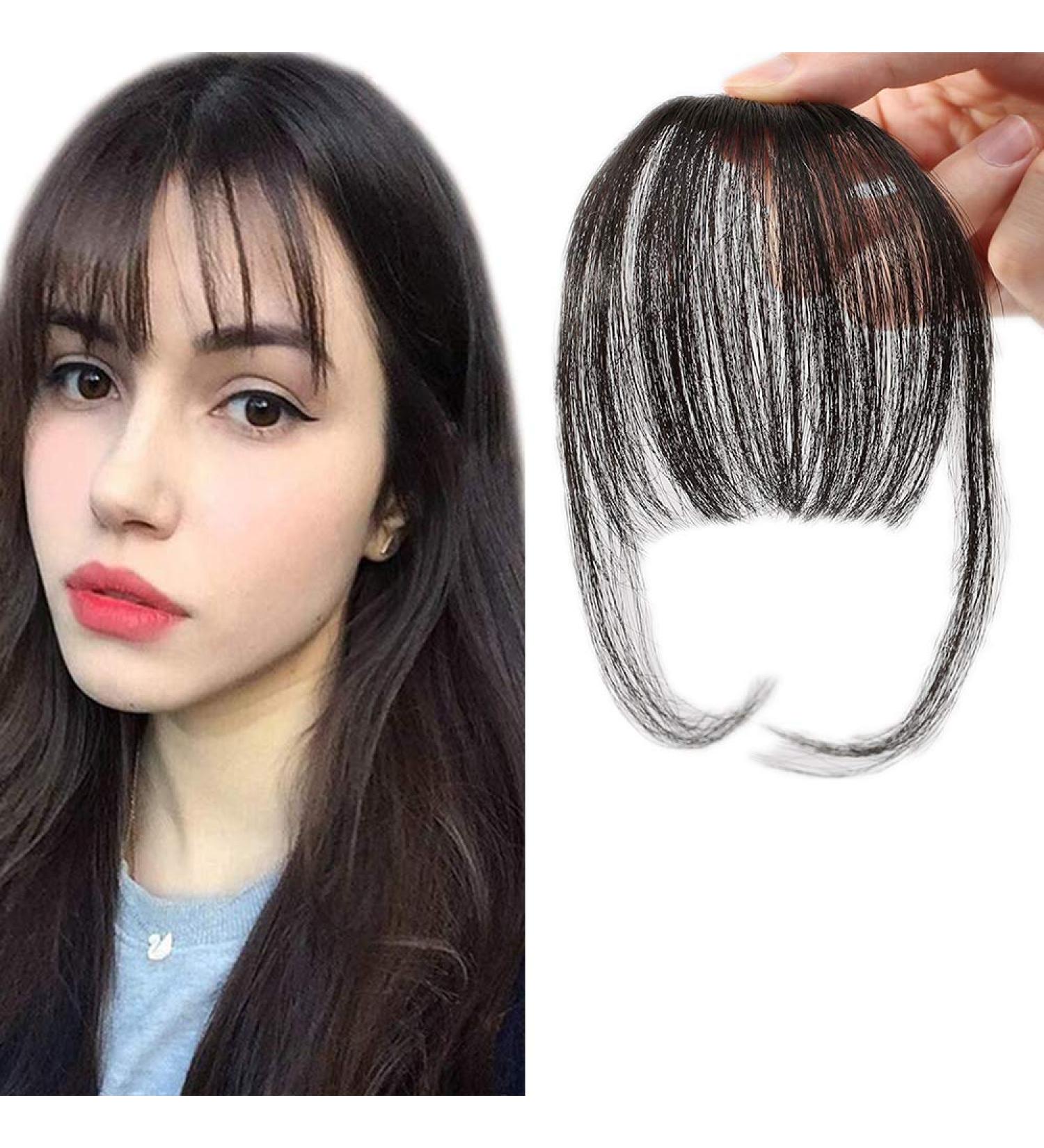 Sego Pony Hair Part Real Fringe Clip-On Extension | 100% Remy Human Hair | Natural Black #1B | International Shipping - Buy Online on GoSupps.com