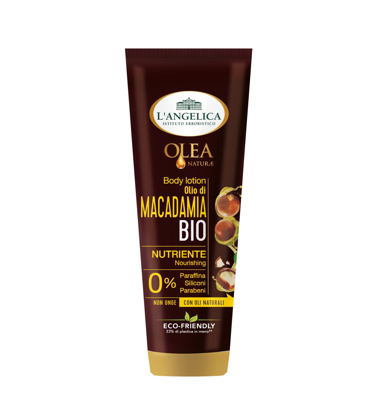 Coswell LAngelica Body Lotion Macadamia Oil Bio 6 x 250 ml nourishing body cream regenerating and soothing scented and moisturizing body cream for dry skin without parabens