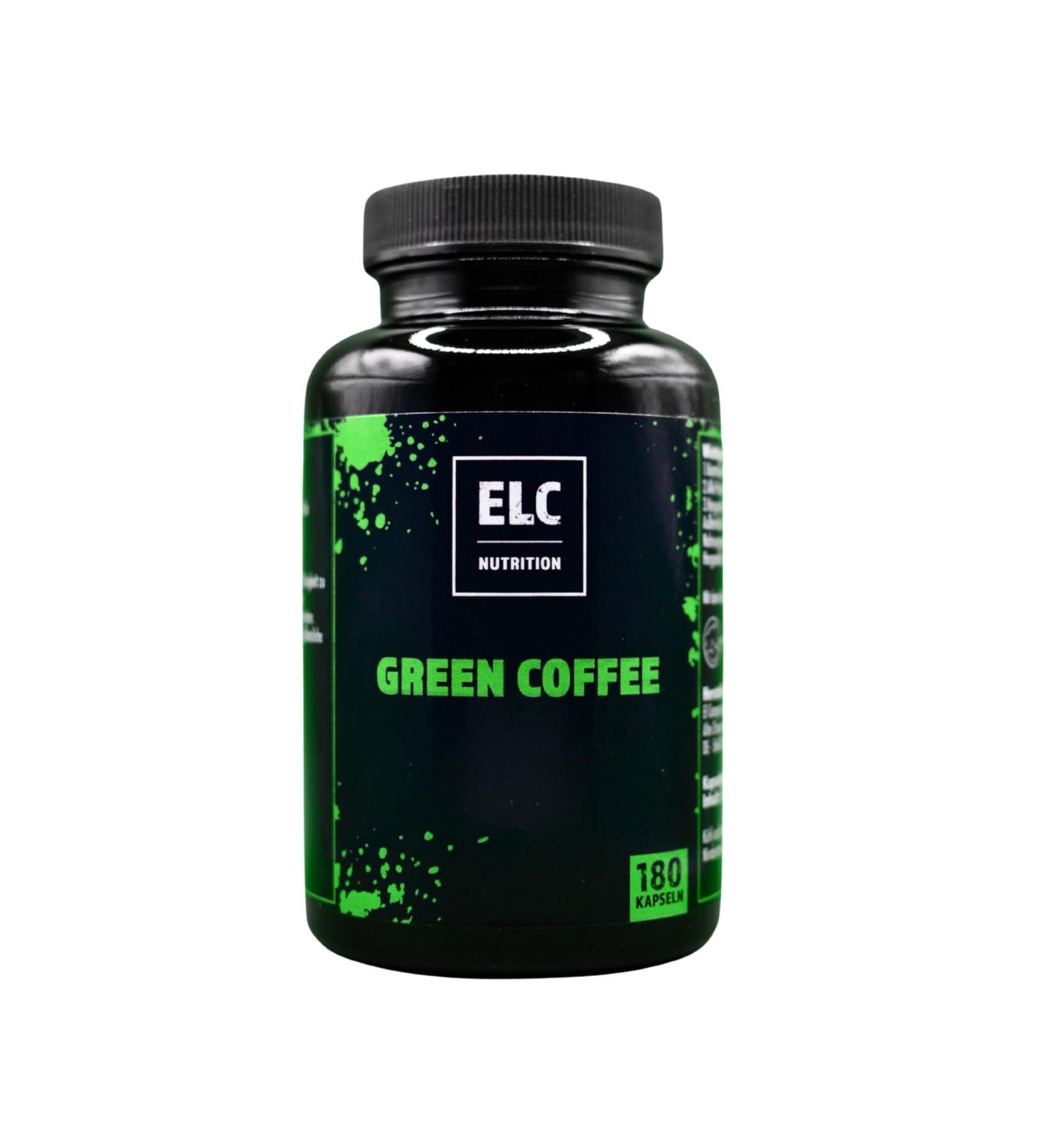 Elc Nutrition Green Coffee 180 Capsules - 1600mg Pure Green Coffee Extract No Artificial Flavors Preservative-Free for Optimal Weight Management - Buy Online on GoSupps.com
