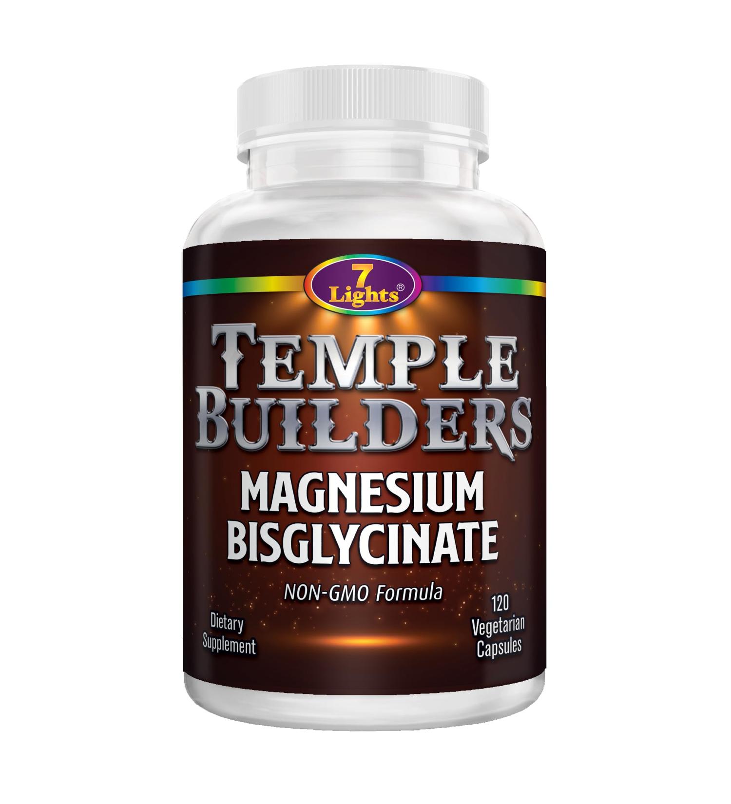 Magnesium Bisglycinate 200mg High Absorption Gentle on Stomach Chelated Magnesium Glycinate for Sleep Stress Muscle Relaxation & Heart Health Non-GMO Vegan 120 Capsules 7 Lights Nutrition - Buy Online on GoSupps.com