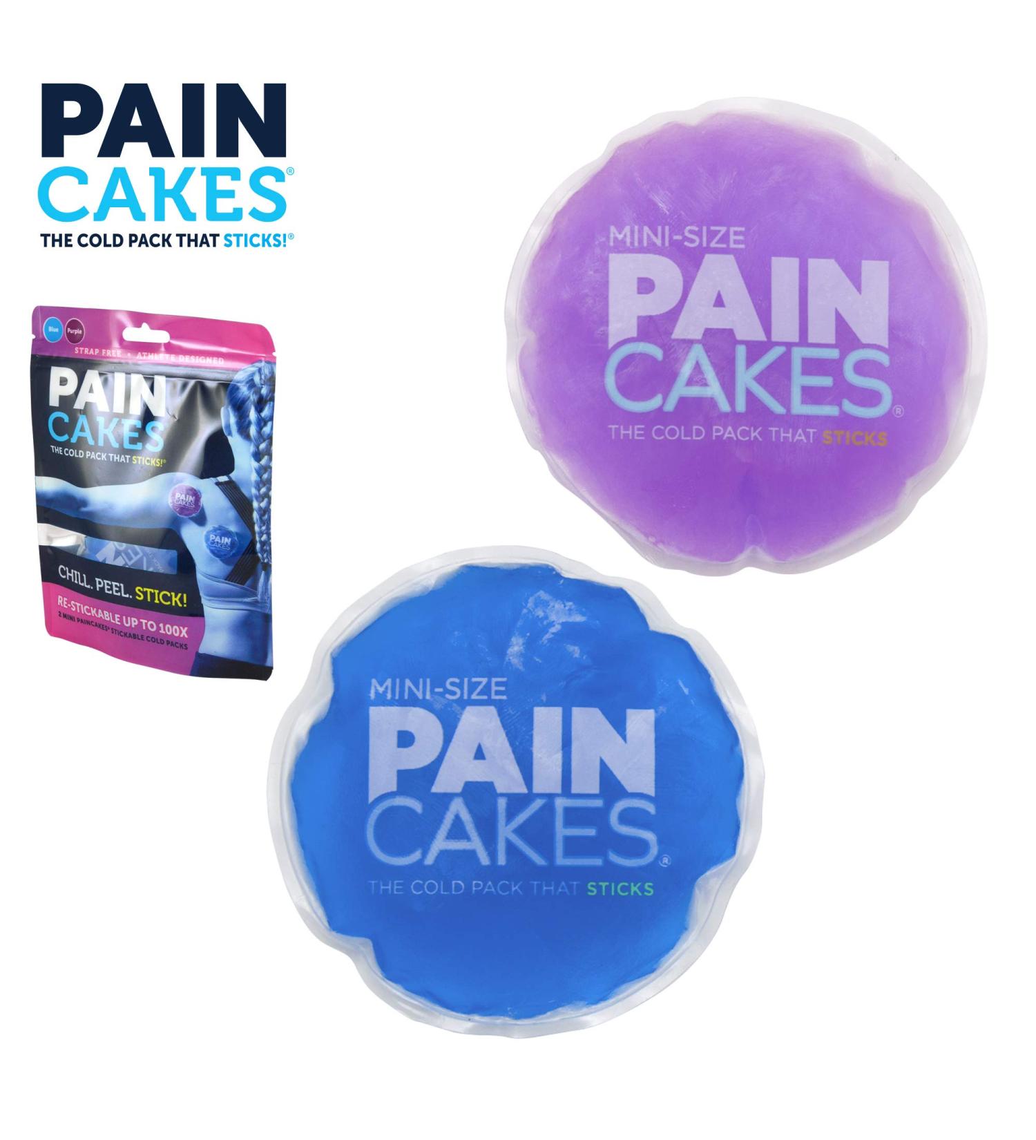 PAINCAKES Mini Reusable Cold Therapy Ice Pack - Stays in Place, Conforms to Body - 1 Set Mini (1 Purple 1 Blue) - Buy Online on GoSupps.com