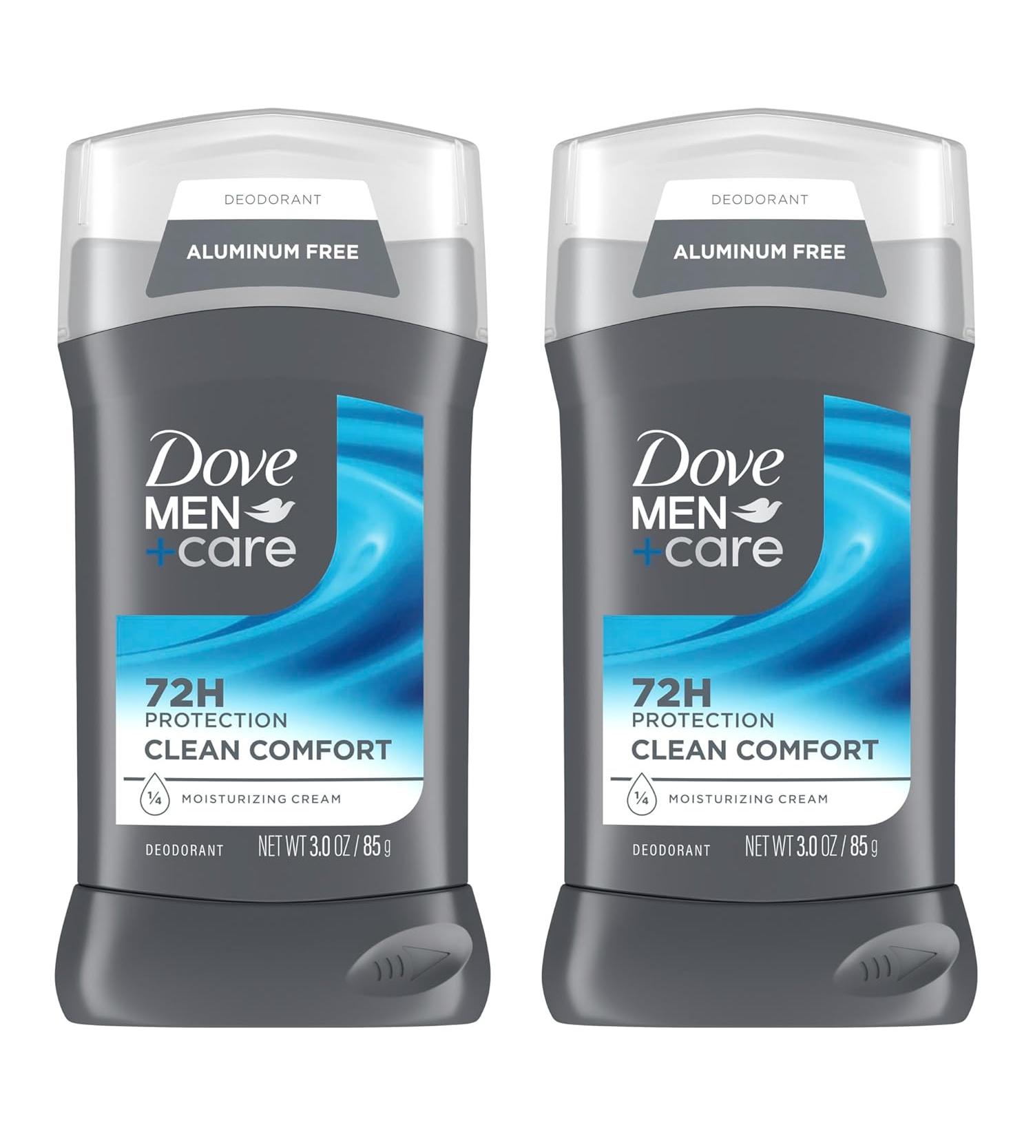 Dove Men+Care Deodorant Stick Moisturizing Deodorant For 48-Hour Protection Clean Comfort Aluminum Free Deodorant For Men, 3 Ounce (Pack of 2) Subtle 3 Ounce (Pack of 2)
