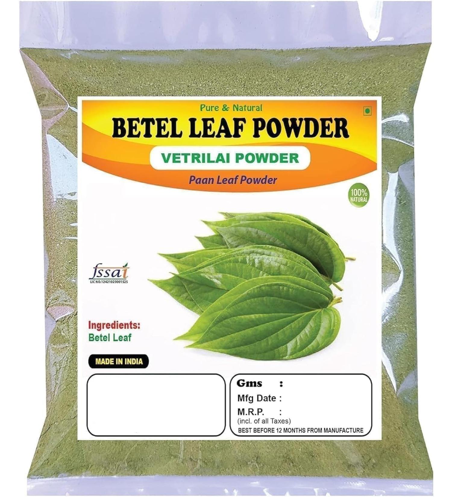 NN Betel Leaf Powder 200 g | Paan Leaf Powder | Vetrilai | Paan Banarasi (2 x 100 g pack) - Buy Online on GoSupps.com