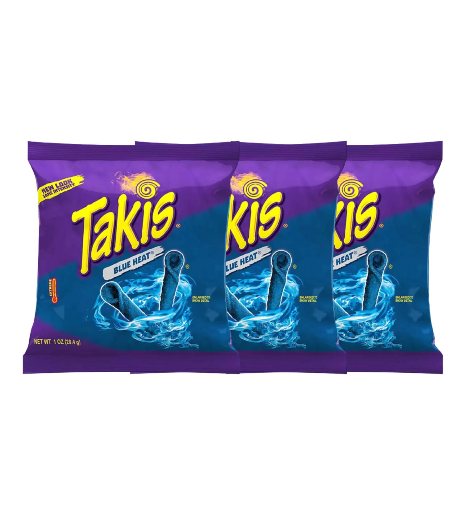 Cyngert 3 Takis Blue Heat Chips 28.4g Each Hot Chilli Pepper Tortilla from Mexico