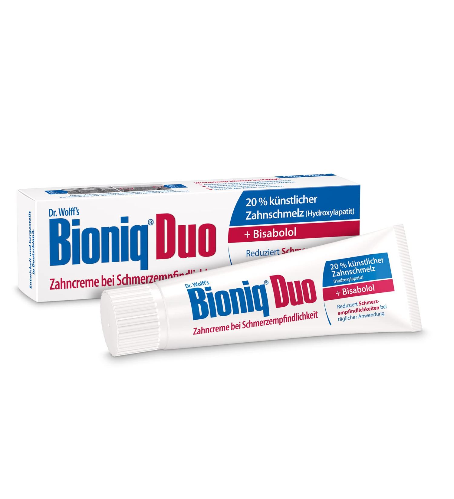 Bioniq Toothpaste Duo - 4 x 75 ml | Pain Protection for Sensitive Teeth | Fluoride-Free Repairing Toothpaste with Artificial Tooth Enamel | Gum Regeneration - Buy Online on GoSupps.com