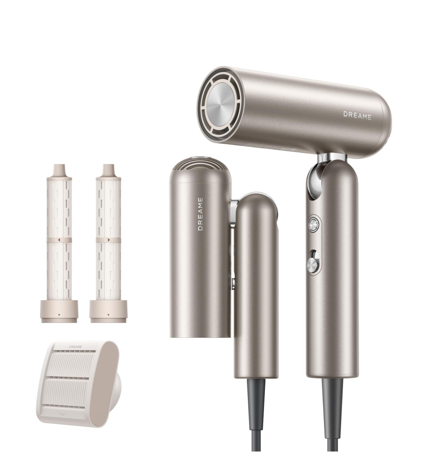 DREAME Pocket Neo highspeed hair dryer 3 foldable shapes 300 grams lightweight 110000 rpm motor 300 million negative ionscm constant temperature of 57 C drying in 40 seconds Gold Pocket Neo Gold - Buy Online on GoSupps.com