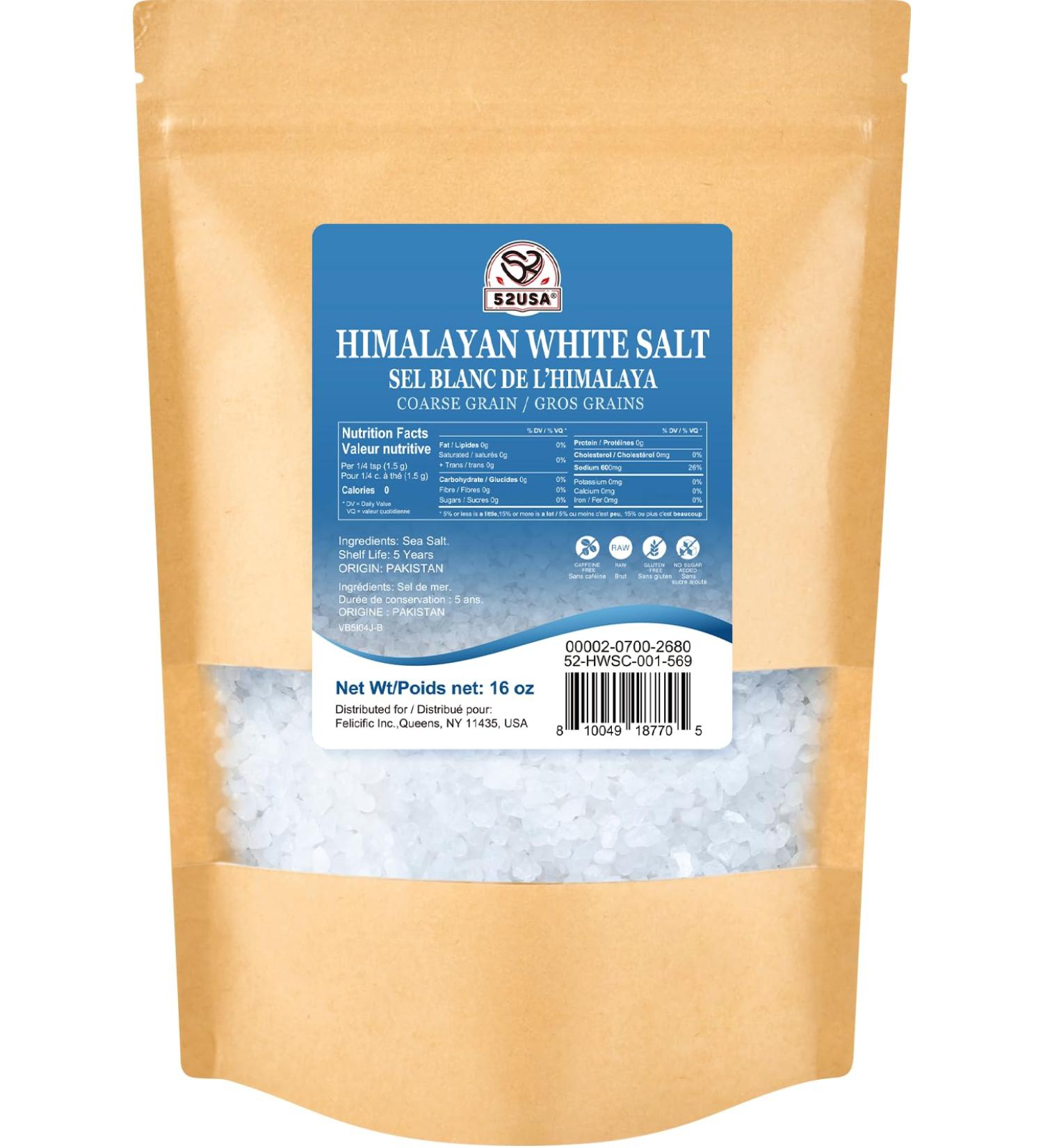 52usa Sel blanc de l'Himalaya gros grains sans OGM sel casher 0 5 kg - Buy Online on GoSupps.com