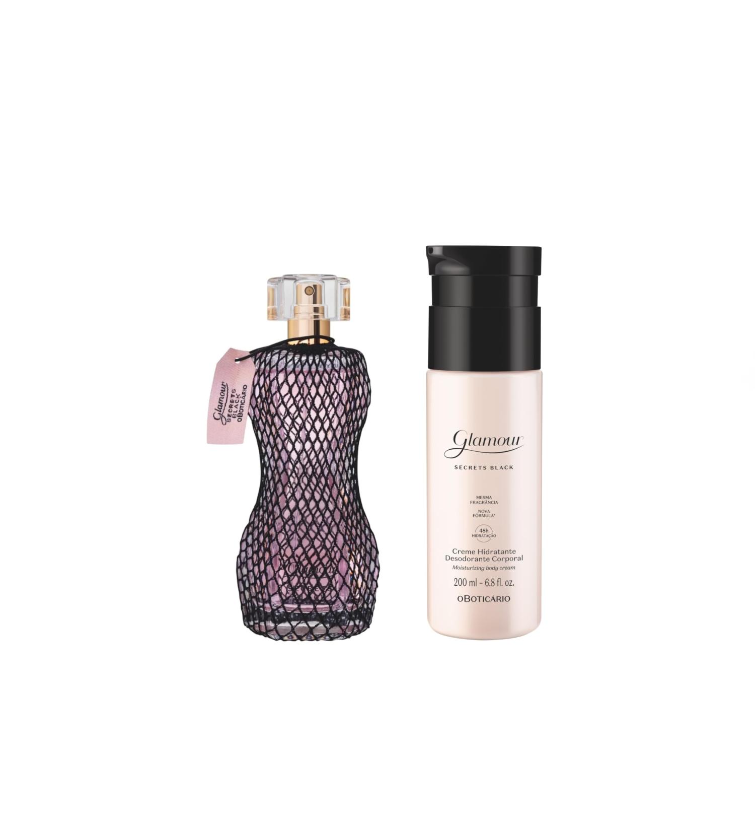O BOTICARIO Glamour Secret Black Bundle: Eau de Toilette (2.5 Fl Oz) & Moisturizing Body Lotion (6.7 Oz) - Buy Online on GoSupps.com