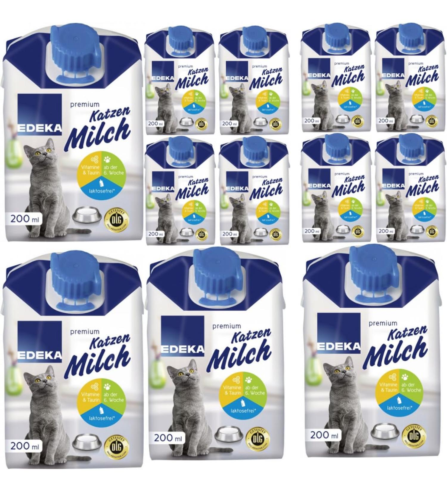 Buy EDEKA Cat Milk 200ml (12 Pack) | Healthy & Nutritious Cat Drink for Happy Pets - International Shipping Available - Buy Online on GoSupps.com