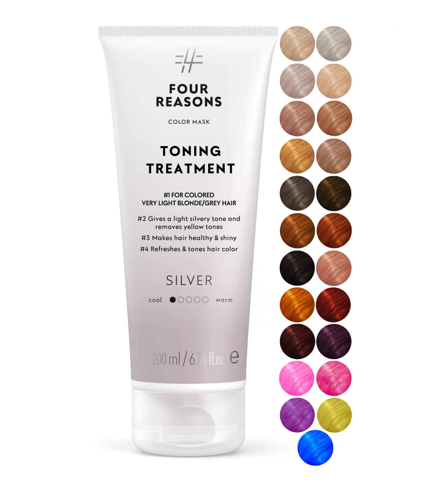 Four Reasons Silver Hair Tinting Conditioner - Semi-Permanent Gray Color - Gentle & Natural Rinsing Treatment for Radiant Results | Shop Internationally - Buy Online on GoSupps.com