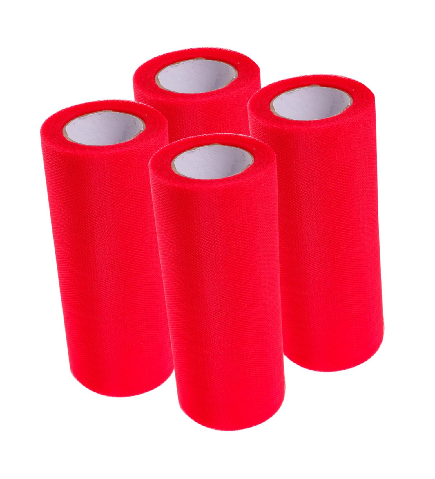NUOBESTY 4 Rolls Tulle Roll Mesh Roll Delicate United States Baby Red 0.01X15X2285CM - Buy Online on GoSupps.com