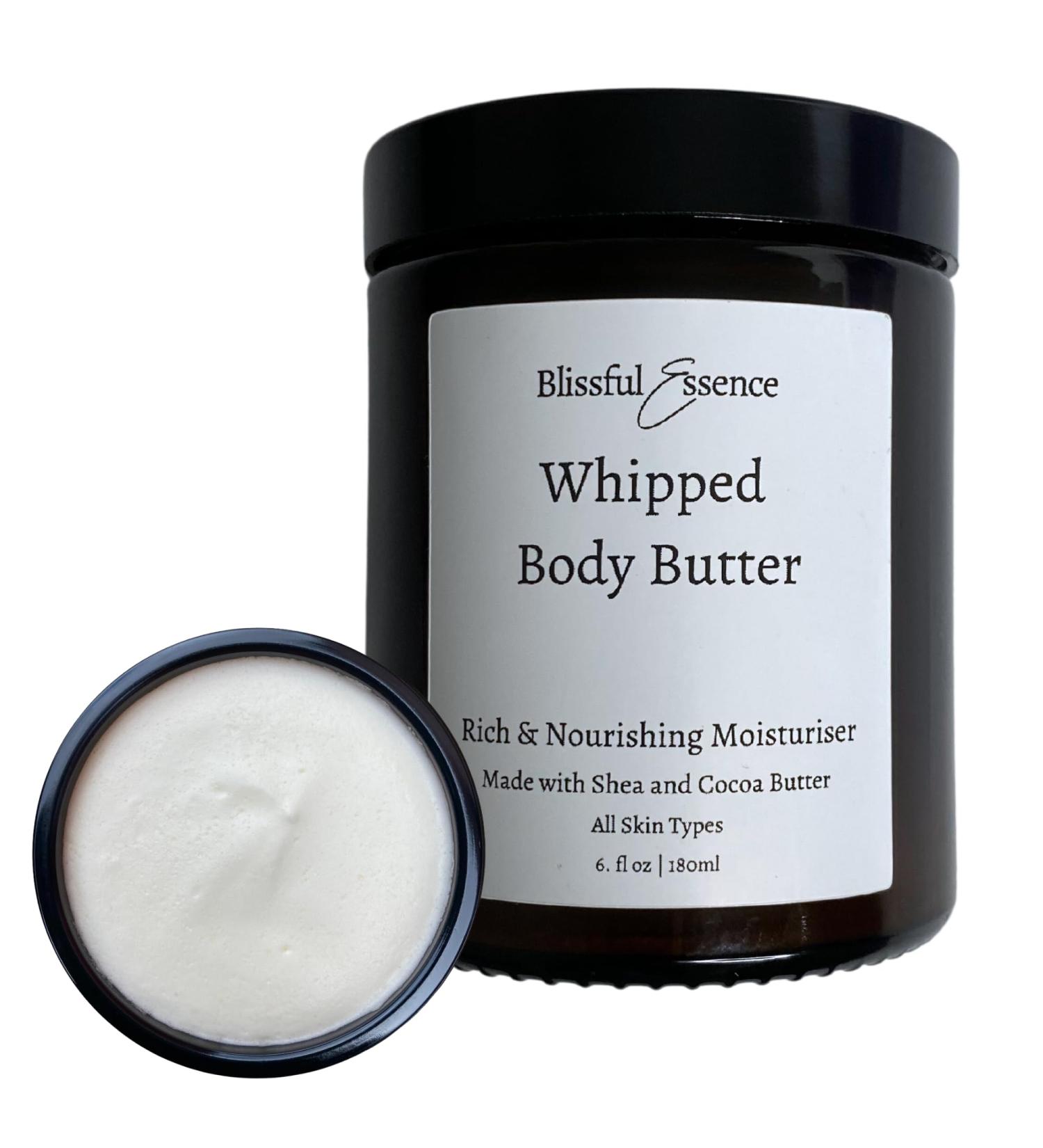Whipped Body Butter | All Natural Intense Moisturiser | Vitamin E Shea & Cocoa Butter for All Skin Types Glass Jar - Buy Online on GoSupps.com