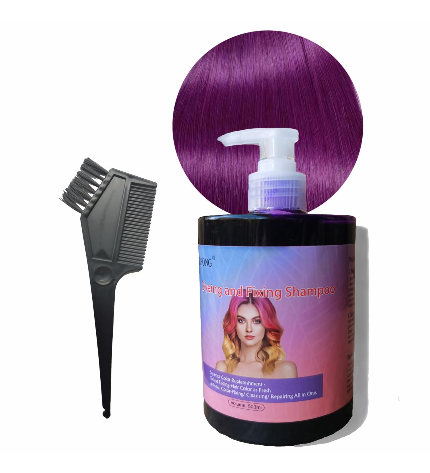 YIZHONG Purple Color Depositing Conditioner - Jumbo 17.5FL Oz | 3-in-1 Vegan Hair Dye Shampoo for All | Sulfate & Paraben Free - Buy Online on GoSupps.com