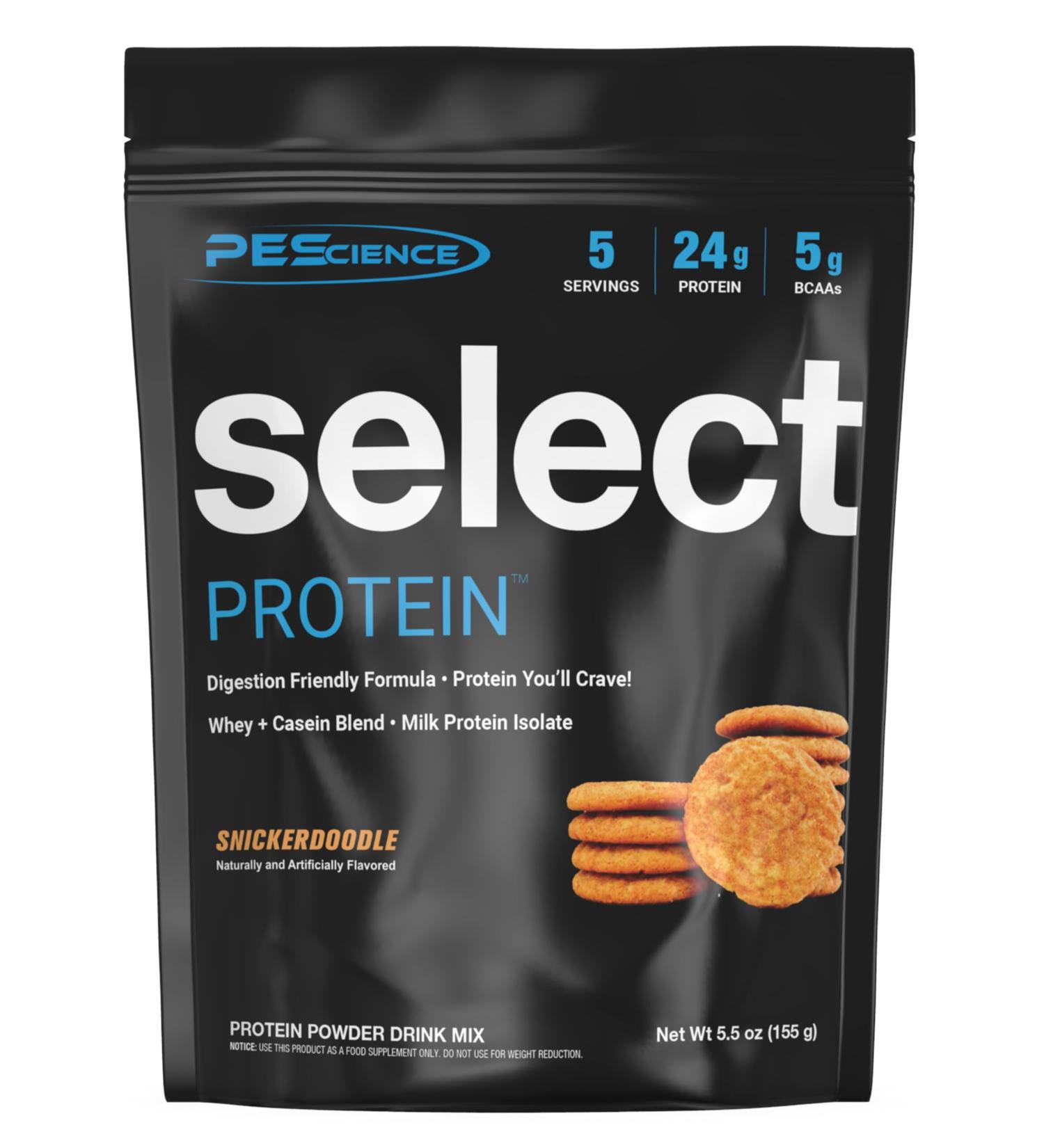 PEScience Select Protein Powder, Whey and Casein Blend, Clean Protein Powder for Women and Men, Low Calorie, Low Carb, Keto Friendly, Gluten Free - Snickerdoodle - 5 Servings - Buy Online on GoSupps.com
