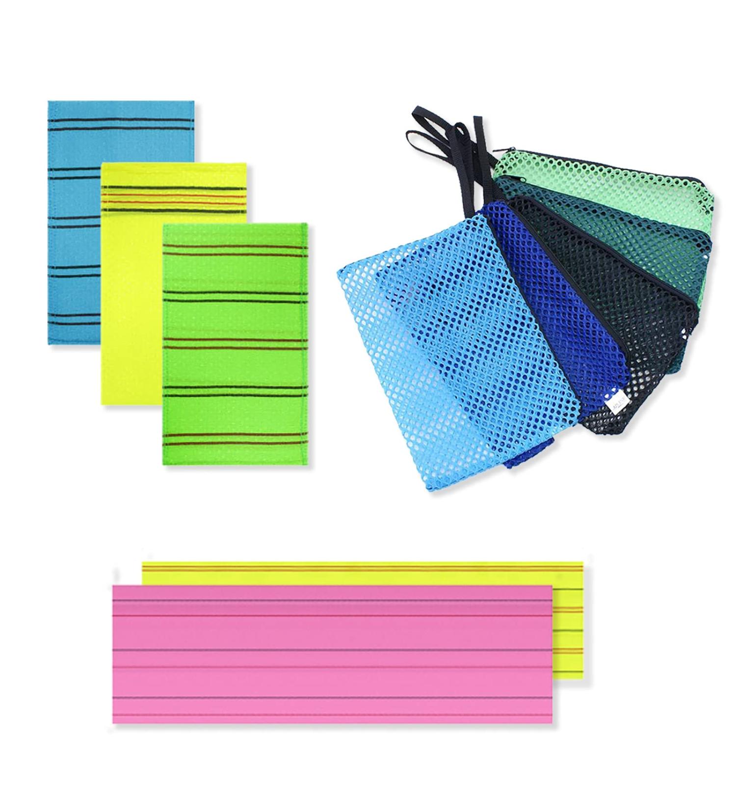 Seoulika Korean Exfoliating Washcloth Set - Premium Body Scrubs & Massage Mitts for Dead Skin Removal - Buy Online on GoSupps.com