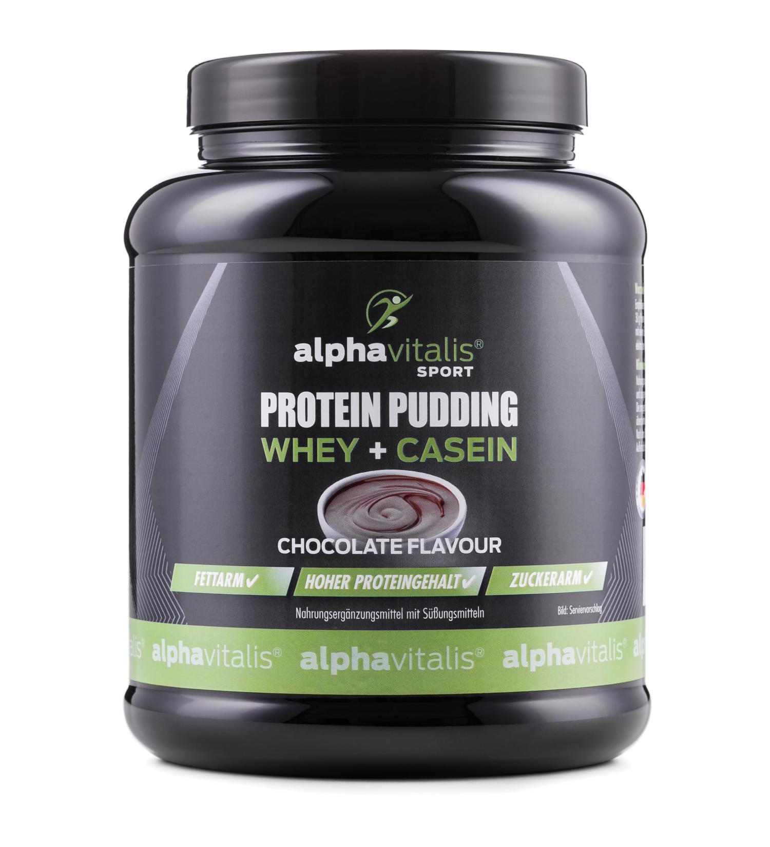 High Protein Pudding Cream 500g - Chocolate Flavor - Creamy Whey & Casein Pudding Powder - Sugar & Fat-Free - Made in Germany - Buy Online on GoSupps.com