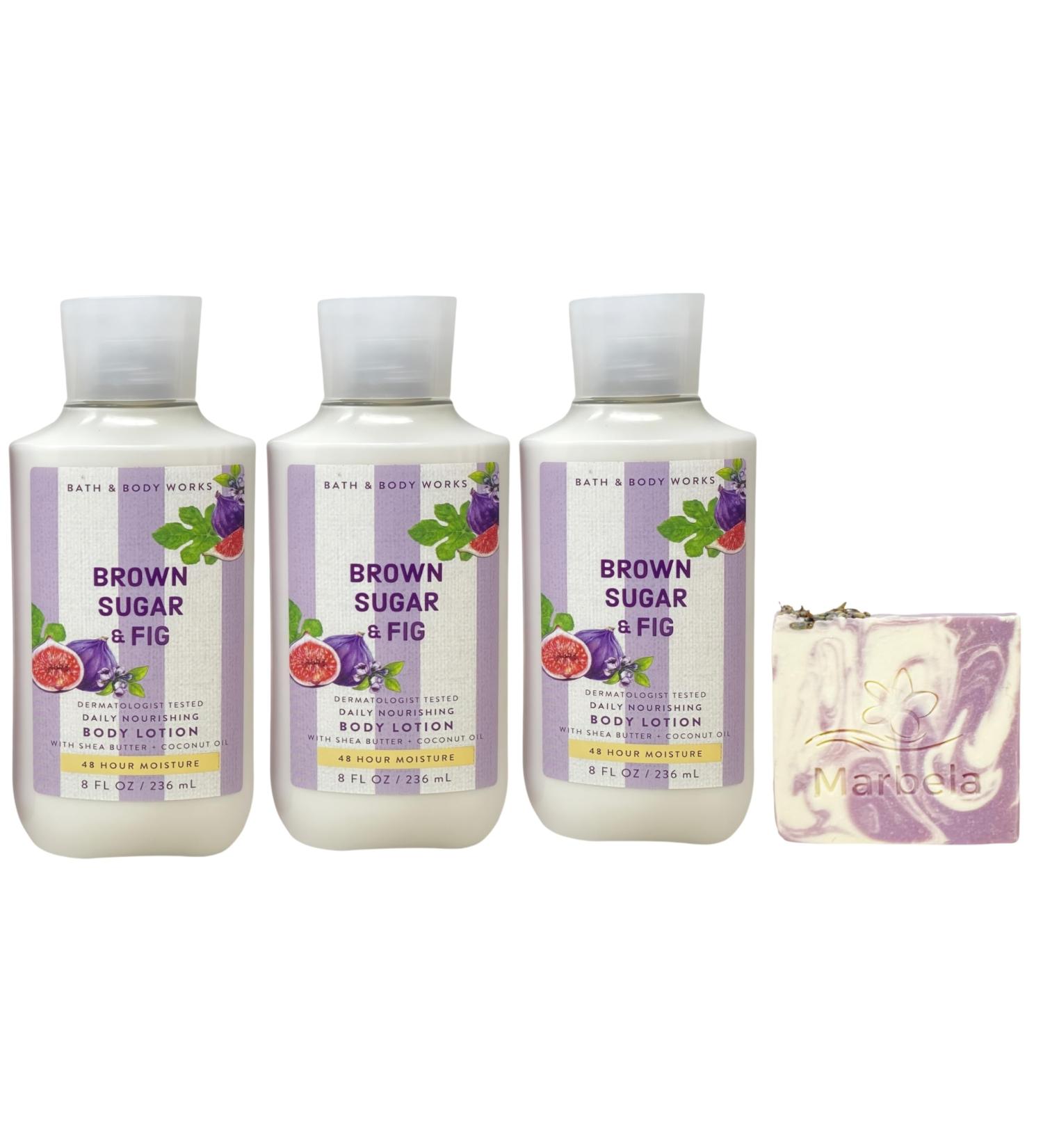 Bath & Body Works Brown Sugar & Fig 3 Daily Nourishing Body Lotions with a Lavender Dream Bar Soap - Buy Online on GoSupps.com