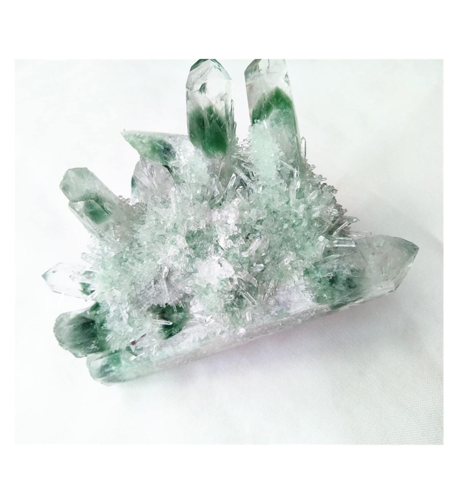 Natural Crystal Rough 400-500g Green Ghost Cluster Crystal Stone Clear Quartz Crystal Cluster Natural Specter Quartz Cluster Specimen Decoration - Buy Online on GoSupps.com