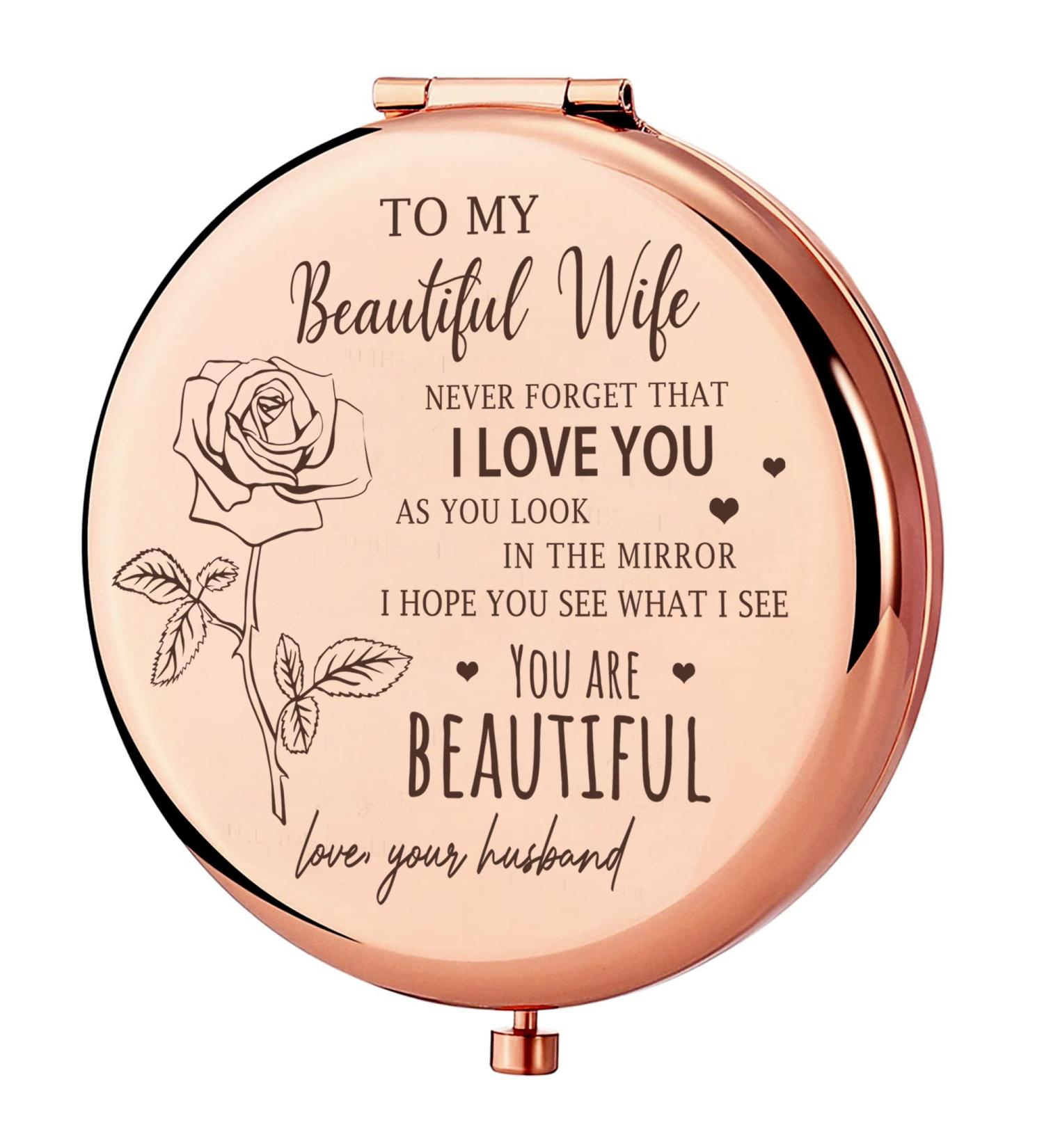LOGMOR Wife Gift: Elegant Mini Compact Mirror for Her - Fun Birthday & Valentine's Day Idea - Buy Online on GoSupps.com