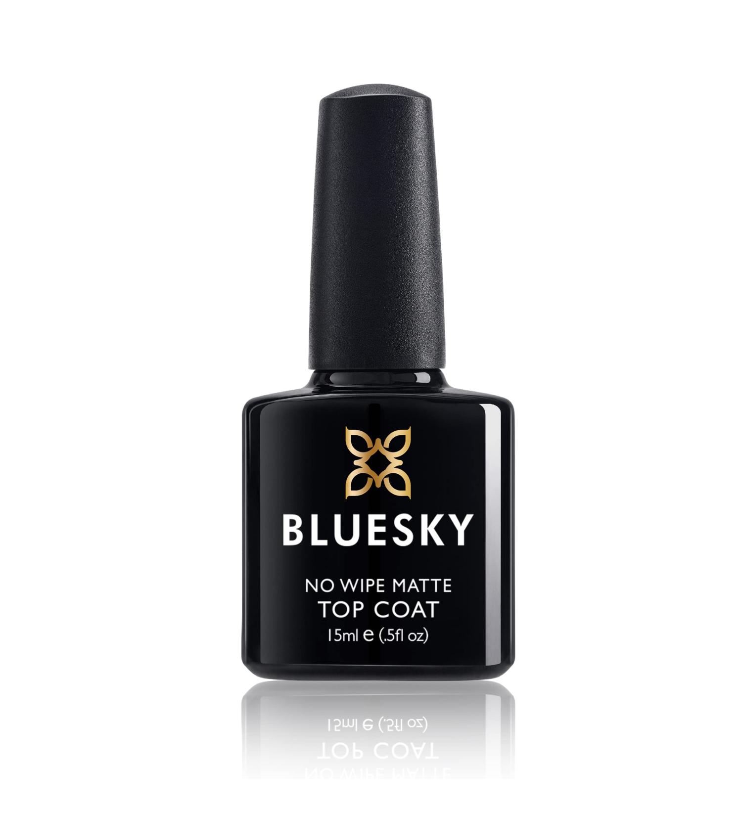 Bluesky Gel Polish Matte No Wipe Top Coat - Large bottle Soak-off UV LED Gel Nail Polish Matte Finish Long Lasting Clear 15ml Matte No Wipe Top Coat 15 ml (Pack of 1) - Buy Online on GoSupps.com