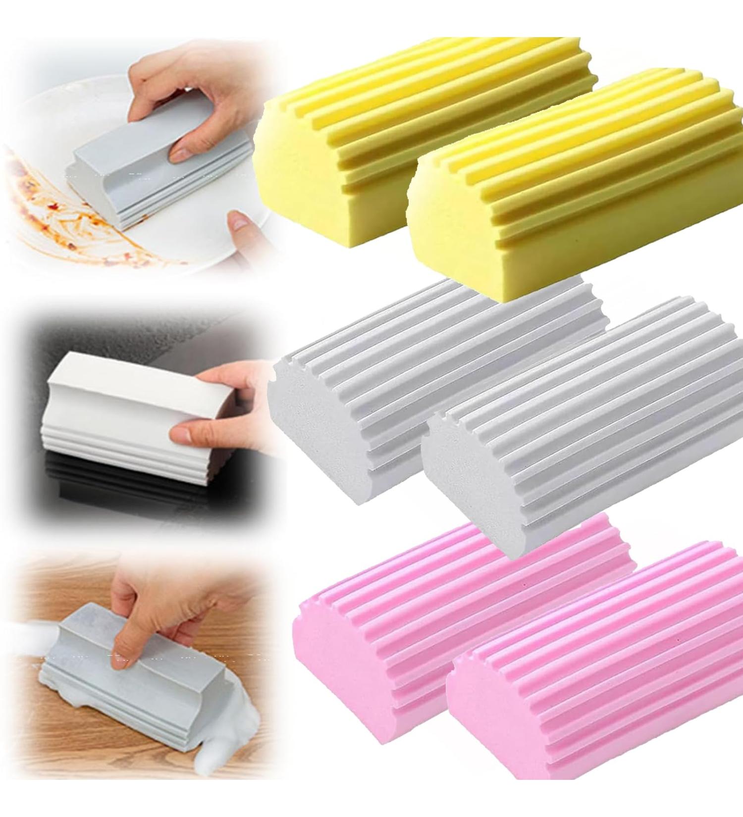 Multifunction Strong Absorbent Magical Brush PVC Sponge Wipes high-Density Multifunctional Sponge Blocks Reusable Wiping and Cleaning Tool for Window Kitchens bathrooms Cars. (6PCS) - Buy Online on GoSupps.com