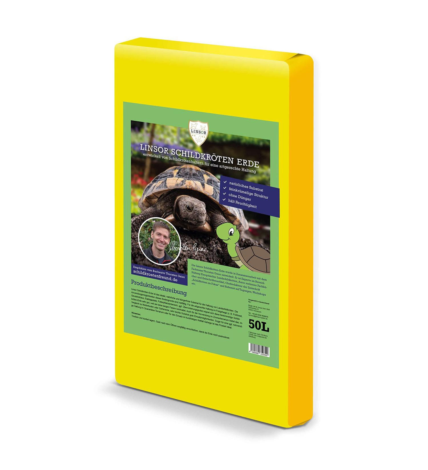 Linsor Turtle Soil - Natural Fertilizer-Free Substrate for Tortoises & Reptiles | 50 Liters - International Shipping Available - Buy Online on GoSupps.com