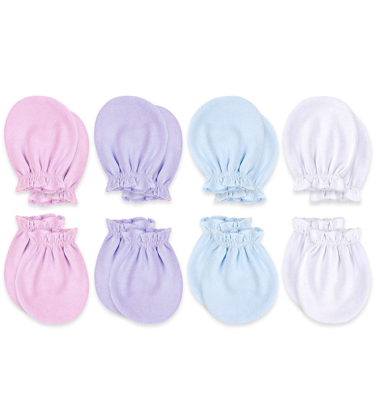 KiddyCare GOTS Organic No Scratch Baby Mittens 8pk - Girls Blossom | Newborn Essentials - Buy Online on GoSupps.com